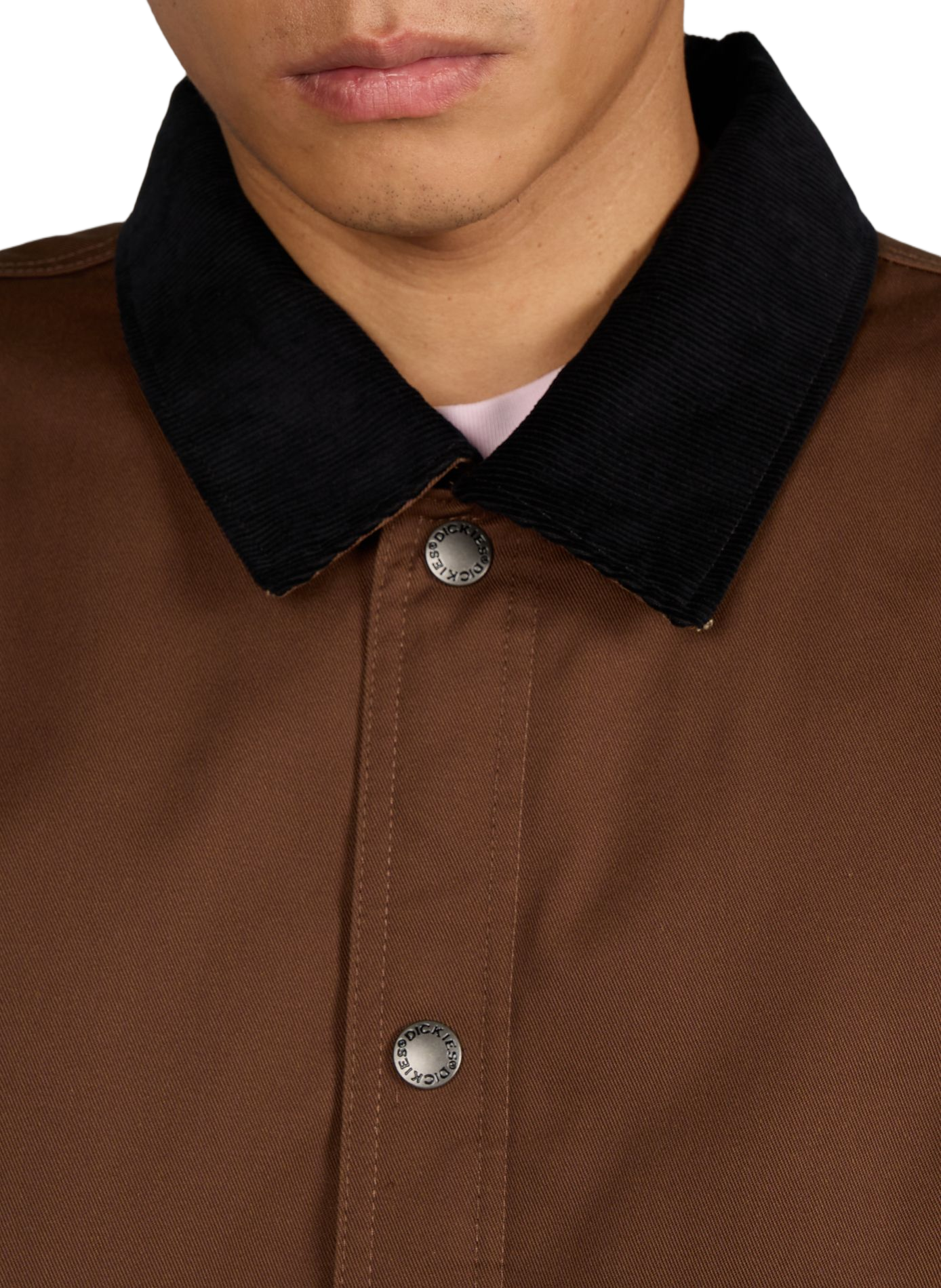 Veste large unie à col velours côtelé DICKIES Marron