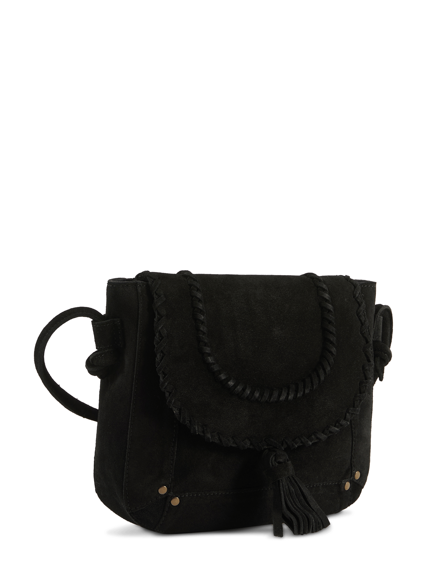 Suede leather shoulder bag VILA Black
