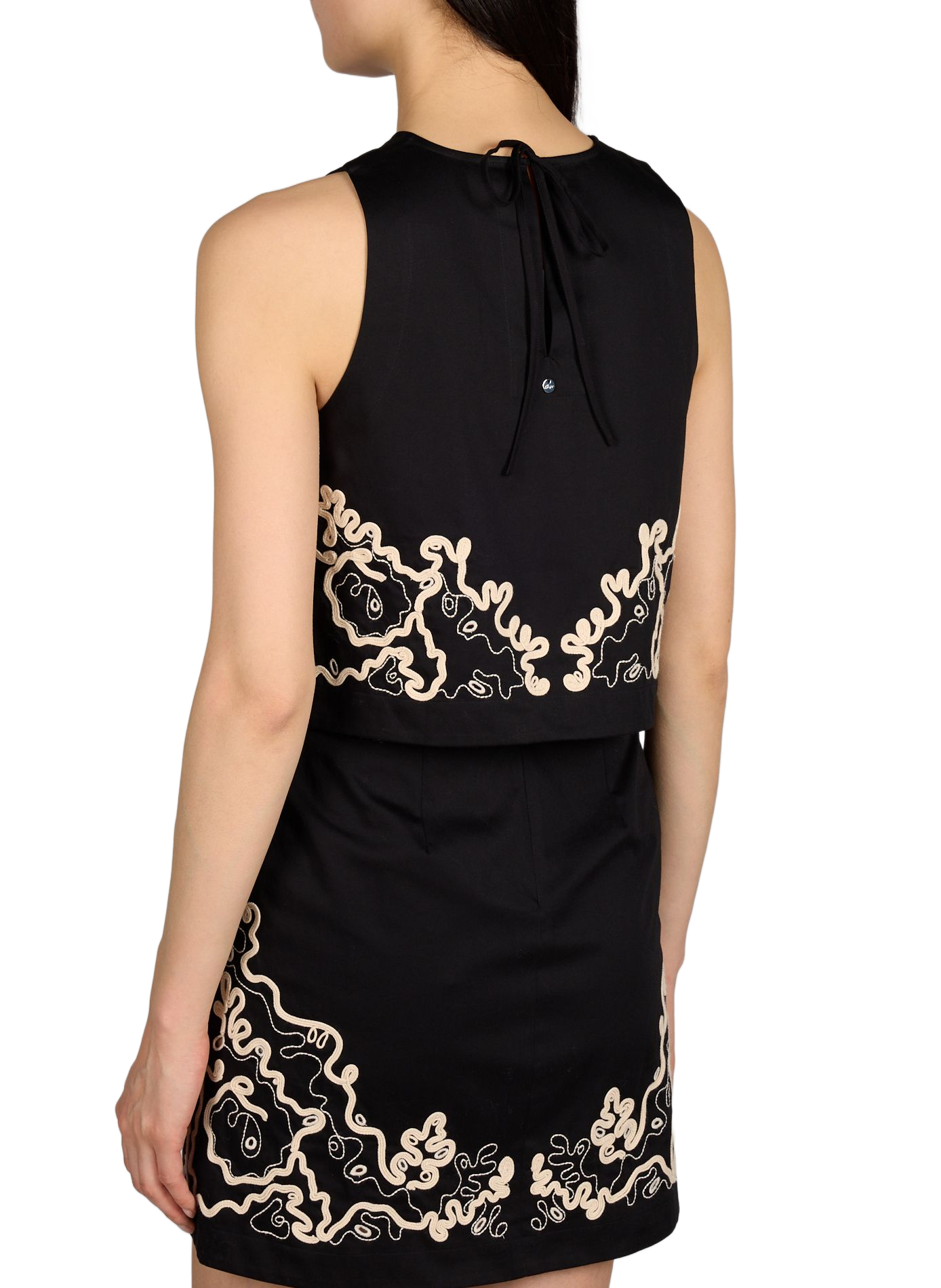 Top court droit en coton BOSS Noir