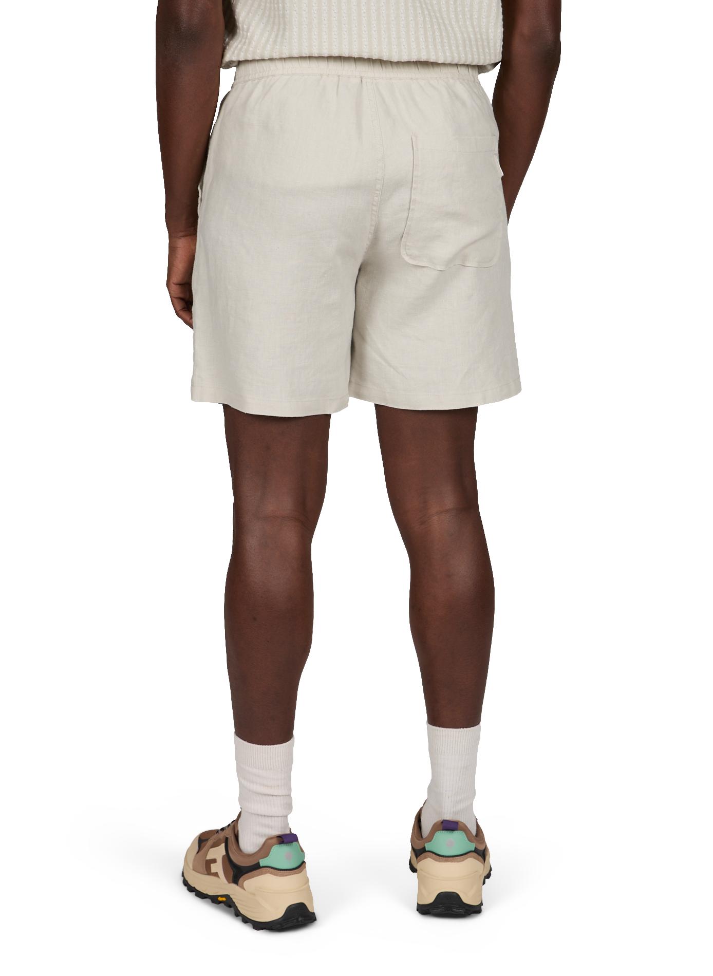 Short droit en lin SAMSOE SAMSOE Gris