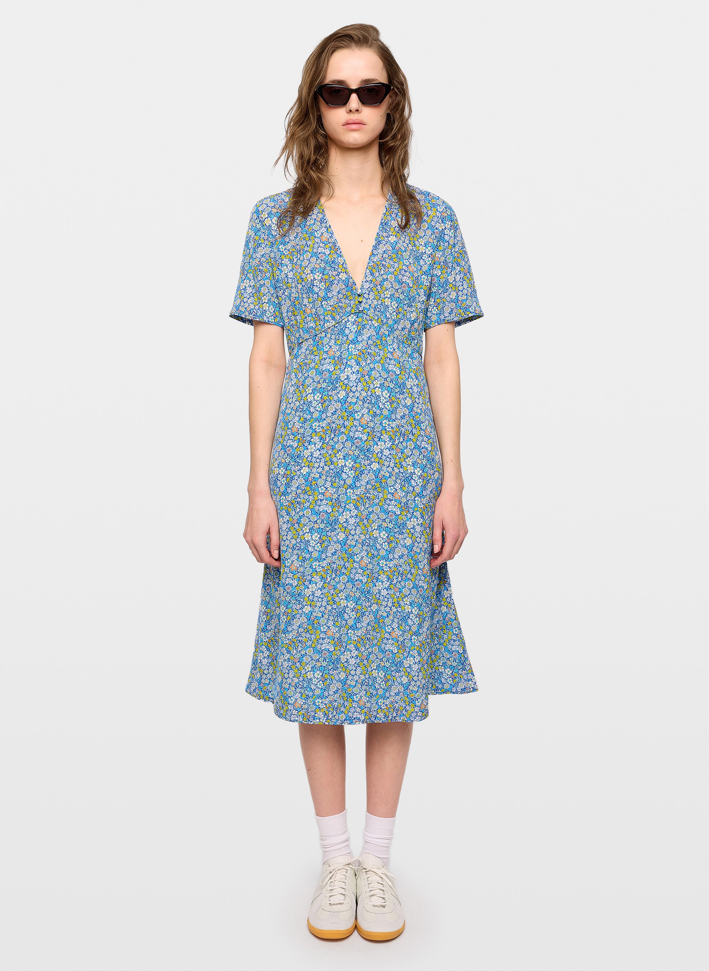 Robe midi col v rhodral ZADIG&VOLTAIRE Jaune