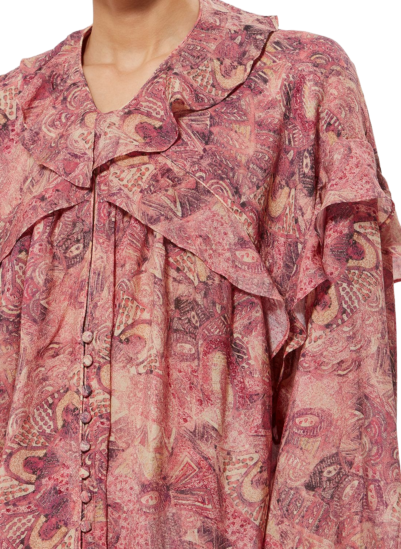 Fluid printed silk Charis blouse ISABEL MARANT Pink