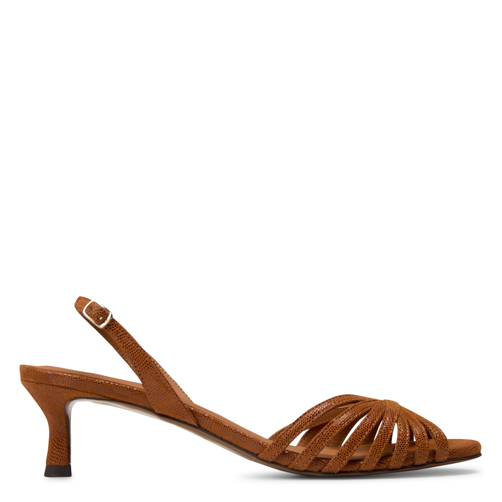 Sandales à talons en cuir n°460 RIVECOUR Marron