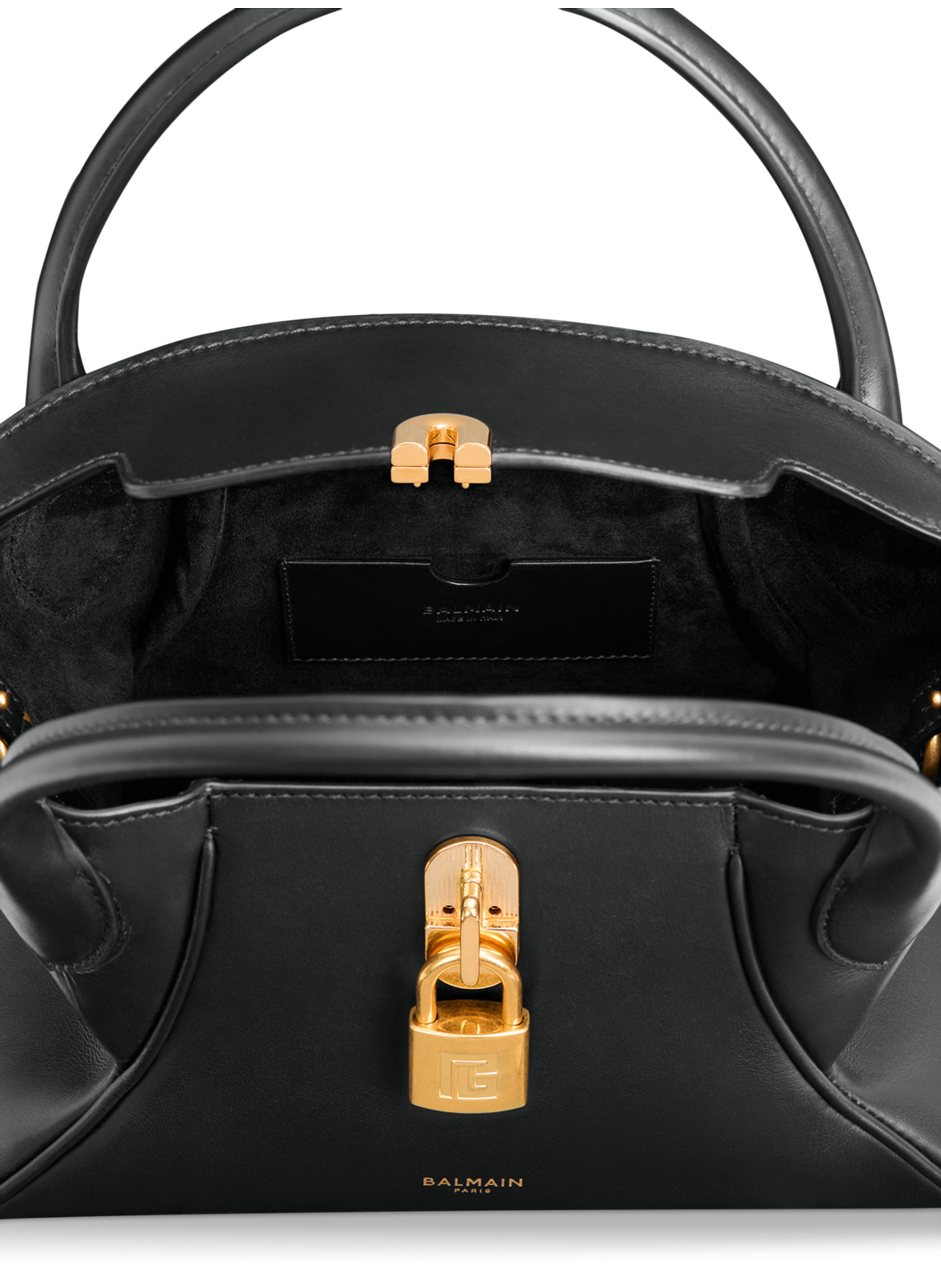 Sac pulse day small en cuir lisse BALMAIN Noir