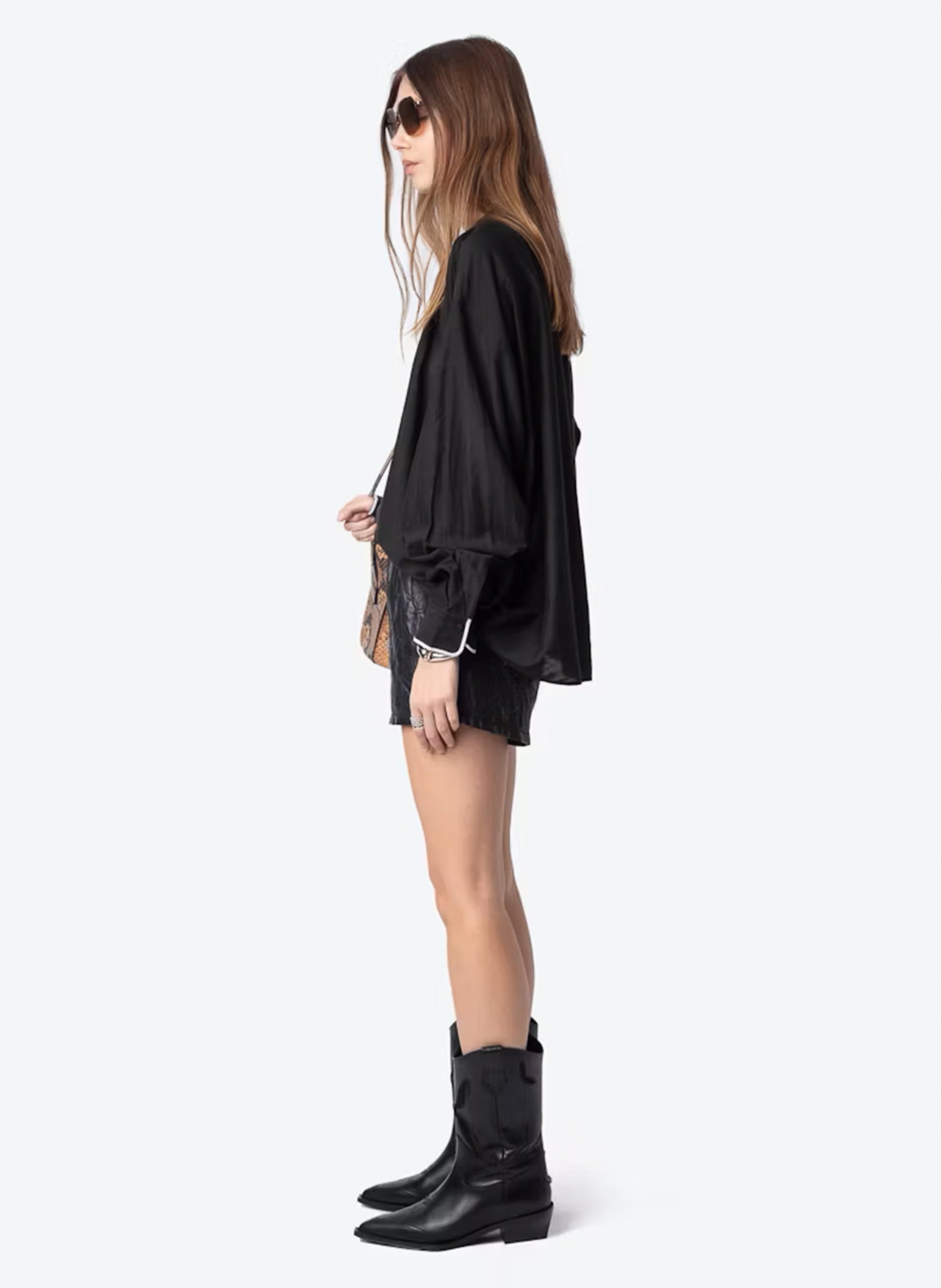 Blouse oversize en coton mélangé troene ZADIG&VOLTAIRE Noir