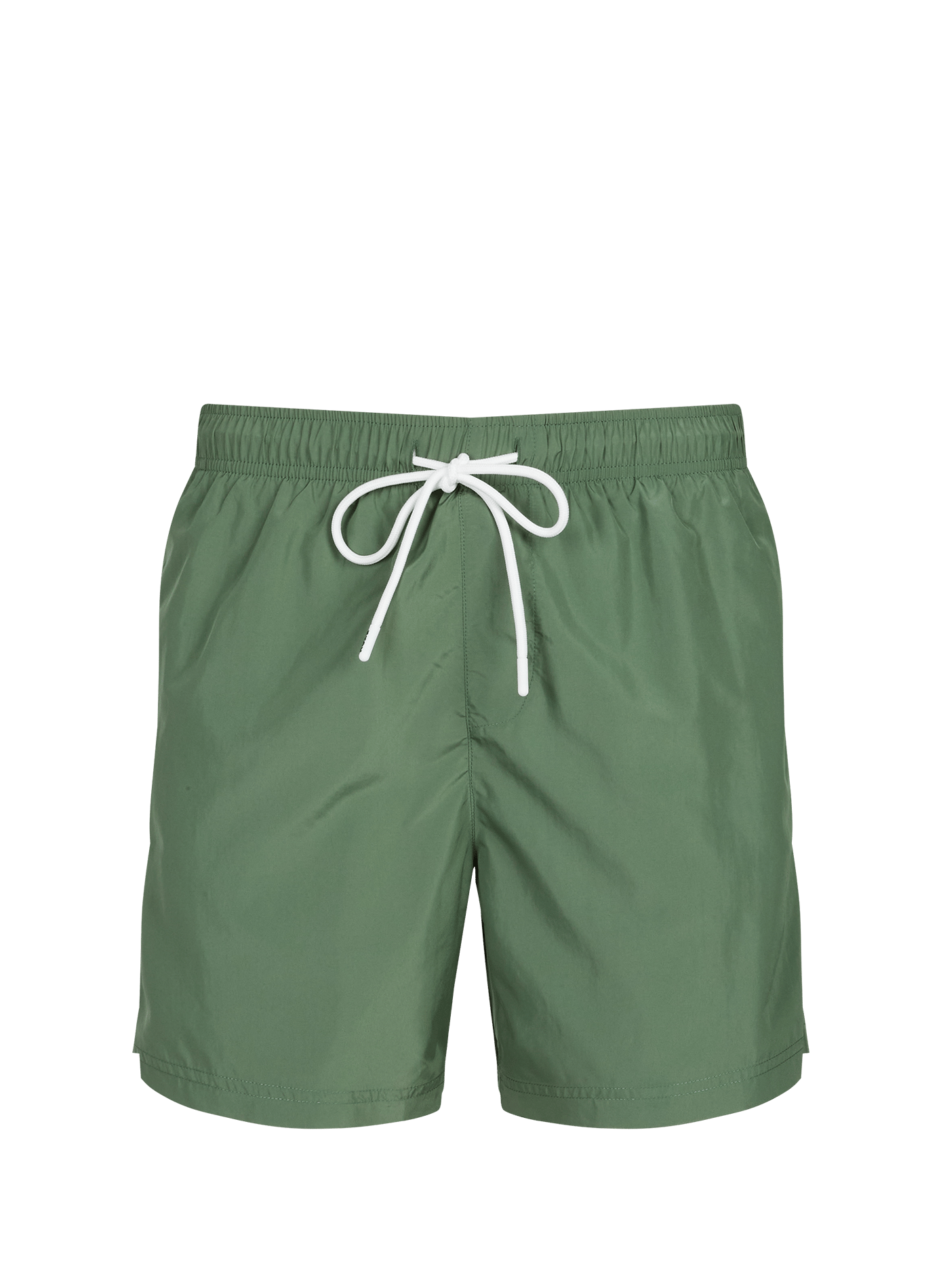 Solid swim shorts with elastic waistband and drawstring. ETON Green