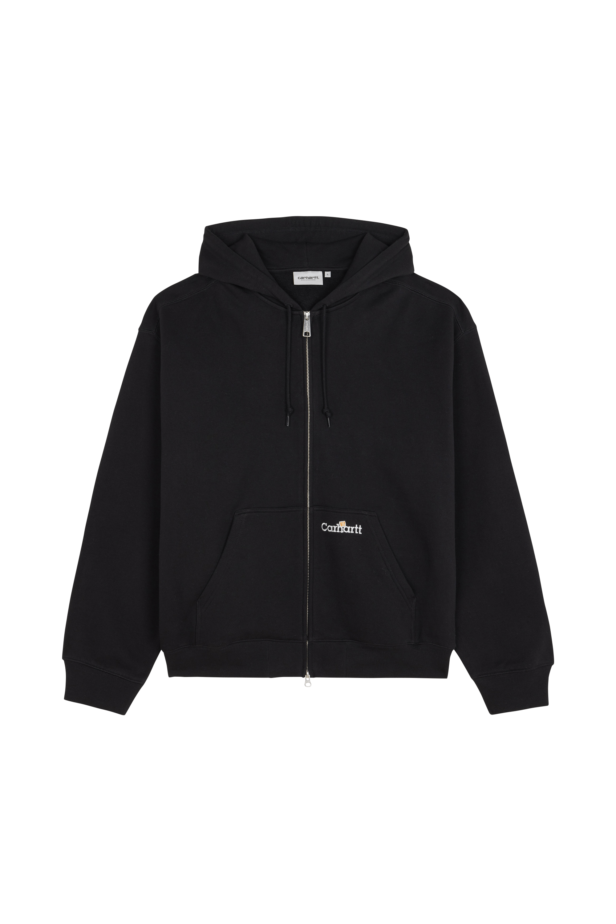 Hoodie zippé hooded wip label sweat jacket CARHARTT WIP Noir