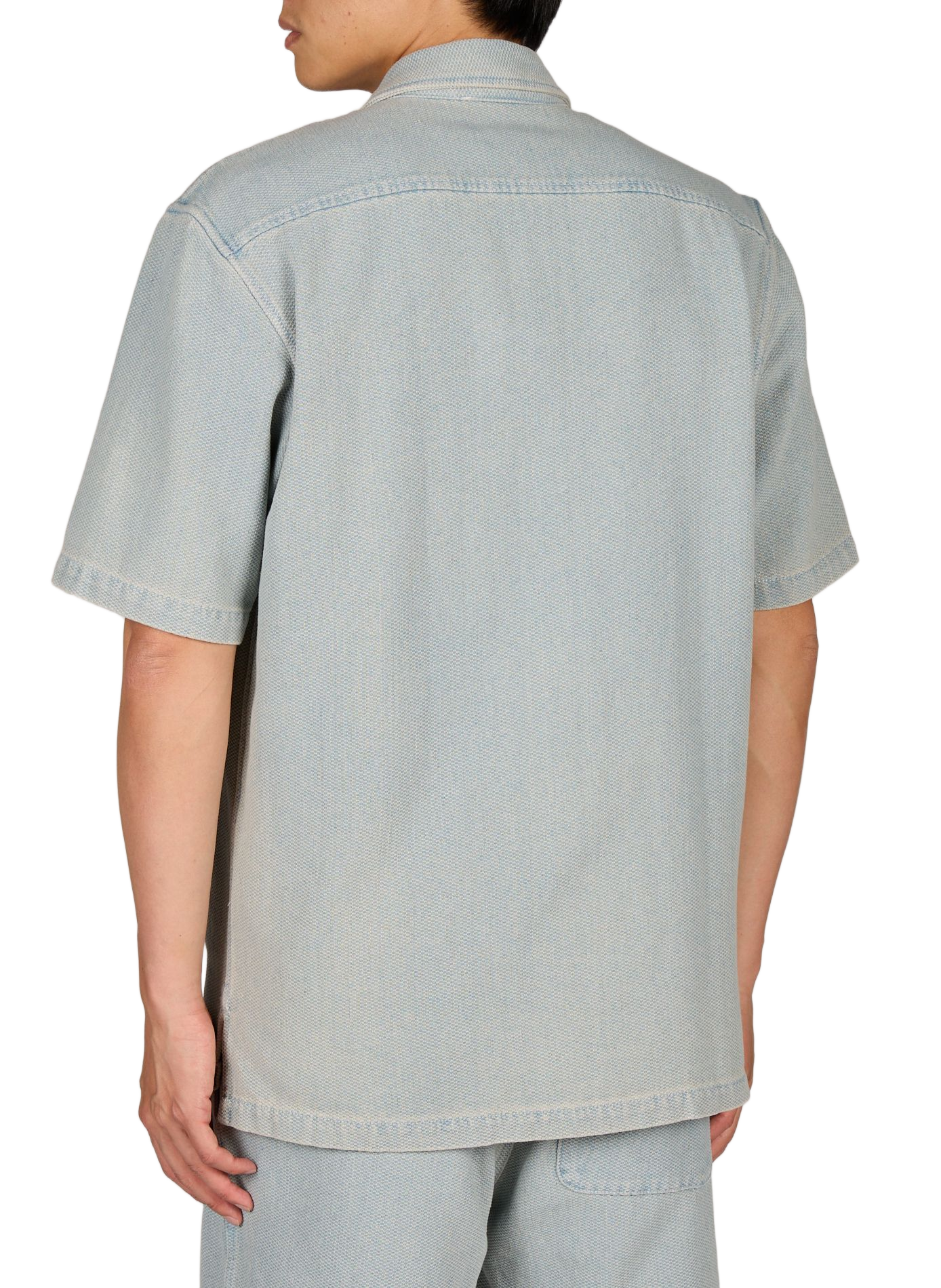 Cotton jacquard denim shirt SAMSOE SAMSOE Blue