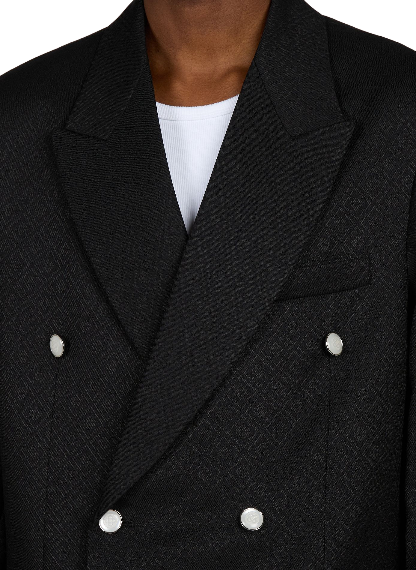 Blazer mit Doppelreiher und Monogramm aus Schurwollmischung CASABLANCA PARIS Blau
