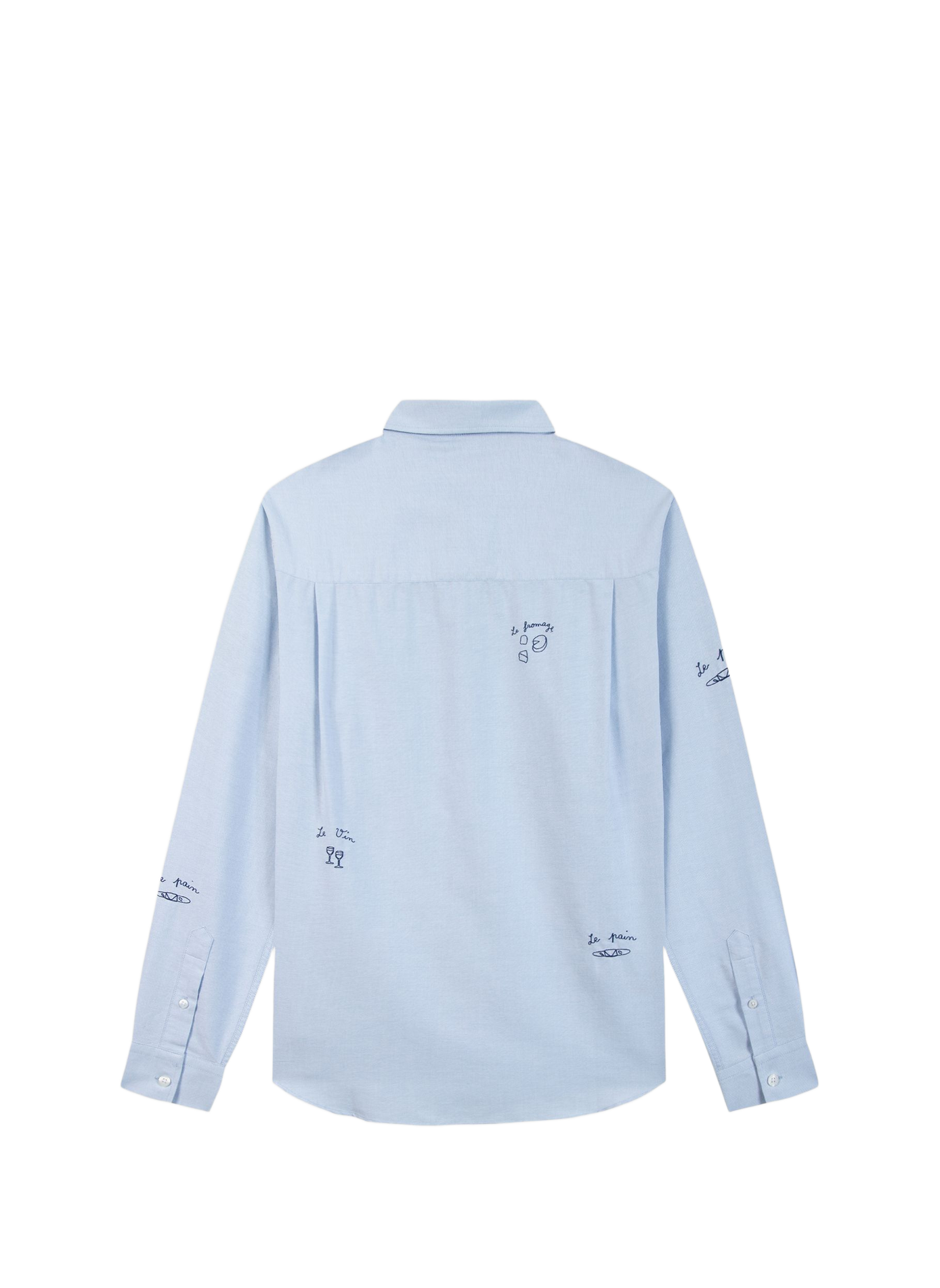 Straight shirt with classic collar in embroidered cotton MAISON LABICHE Blue