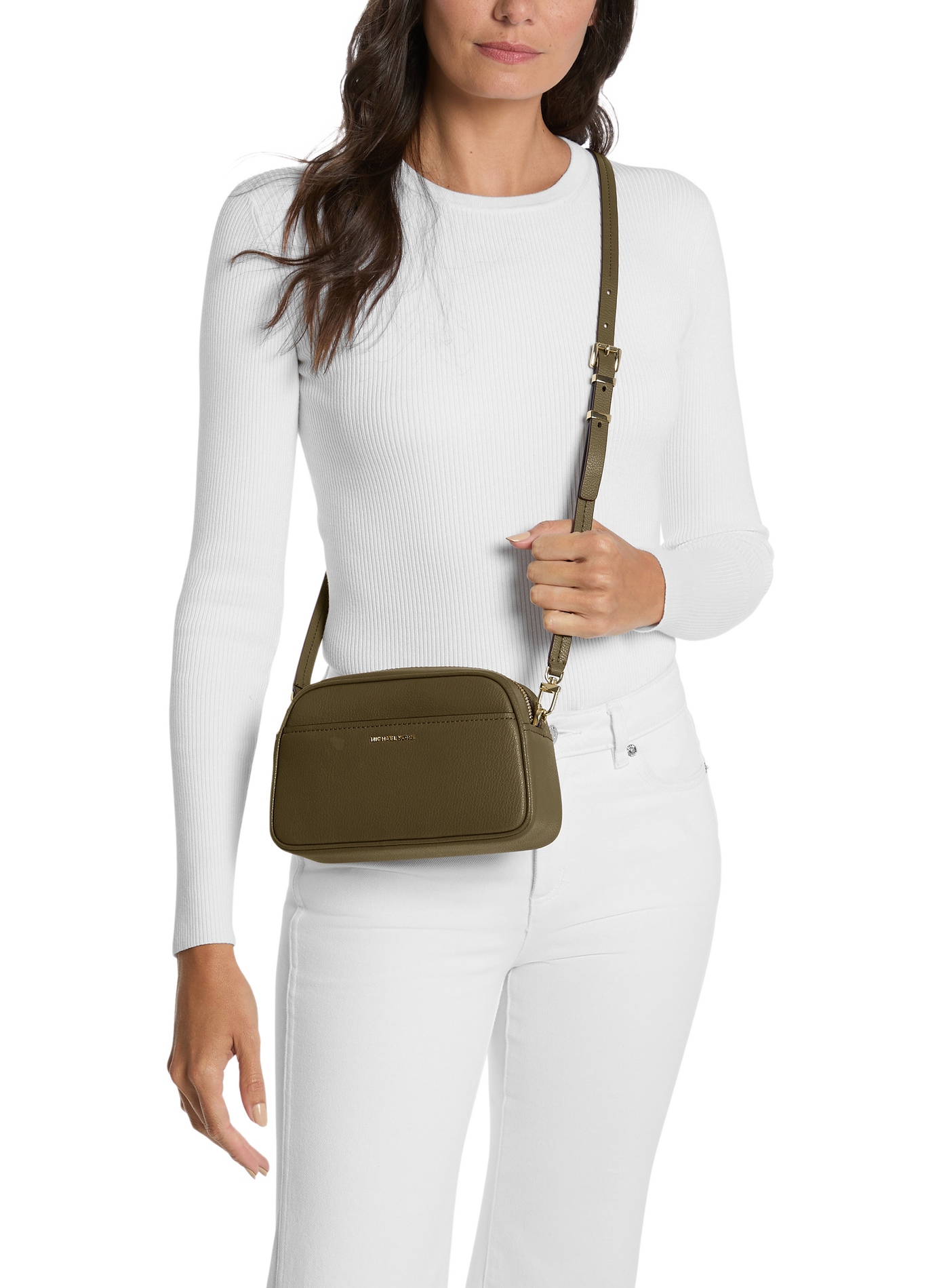 Sac à bandoulière Jet Set en cuir MICHAEL KORS Marron