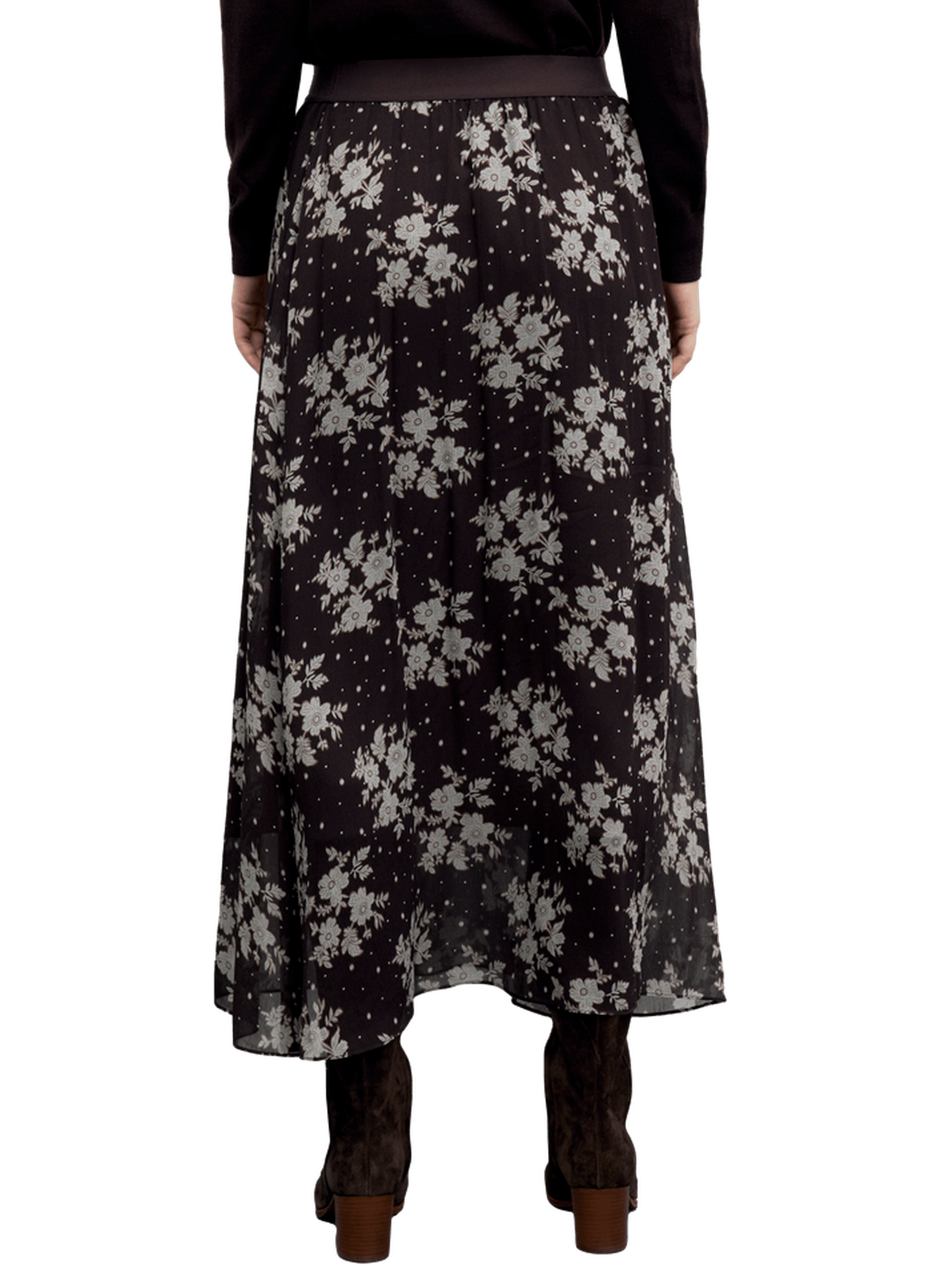 Jupe en mousseline imprimée - tessy GERARD DAREL Marron