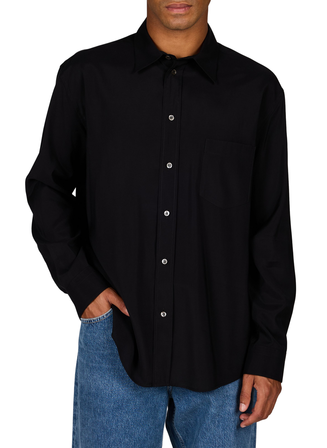 Chemise droite à col classique EMPORIO ARMANI Noir