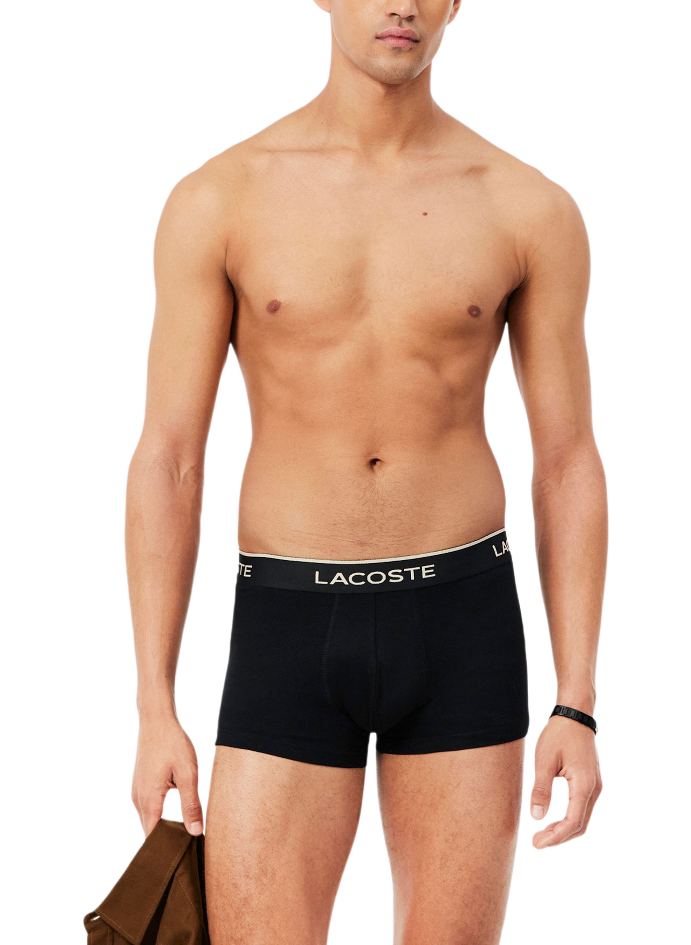 Set of three cotton-blend boxers LACOSTE Black