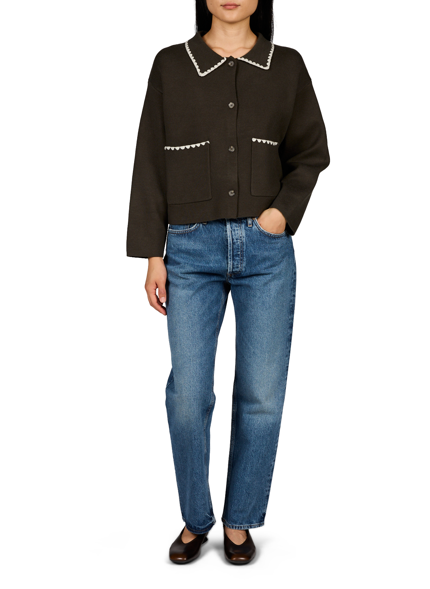 Gerade Jeans Lana aus Baumwolle AGOLDE Blau