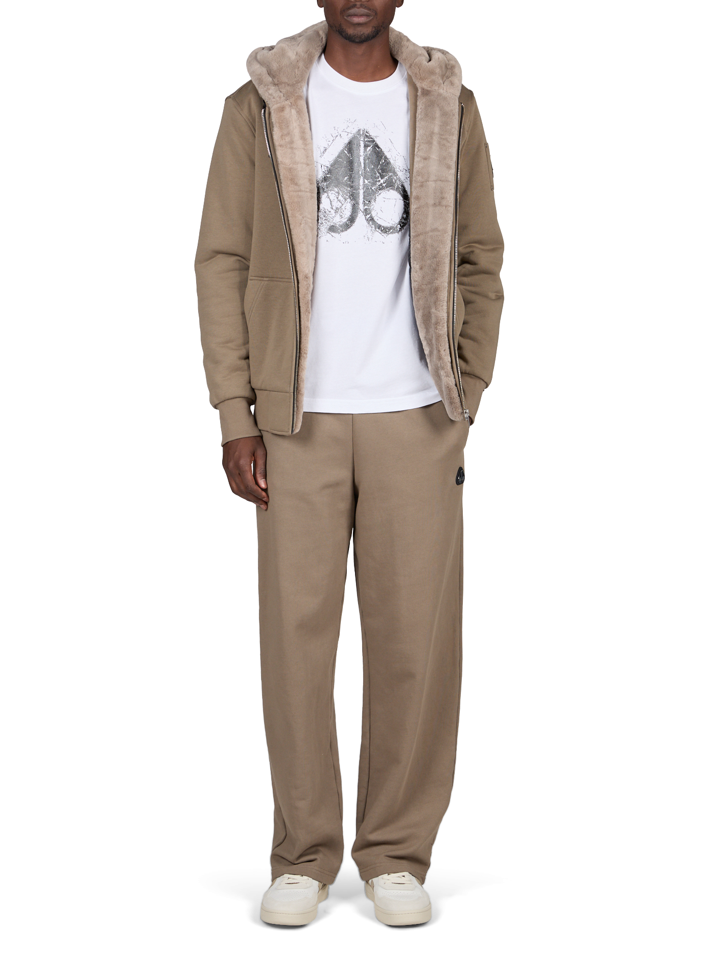 Straight printed cotton T-shirt MOOSE KNUCKLES White