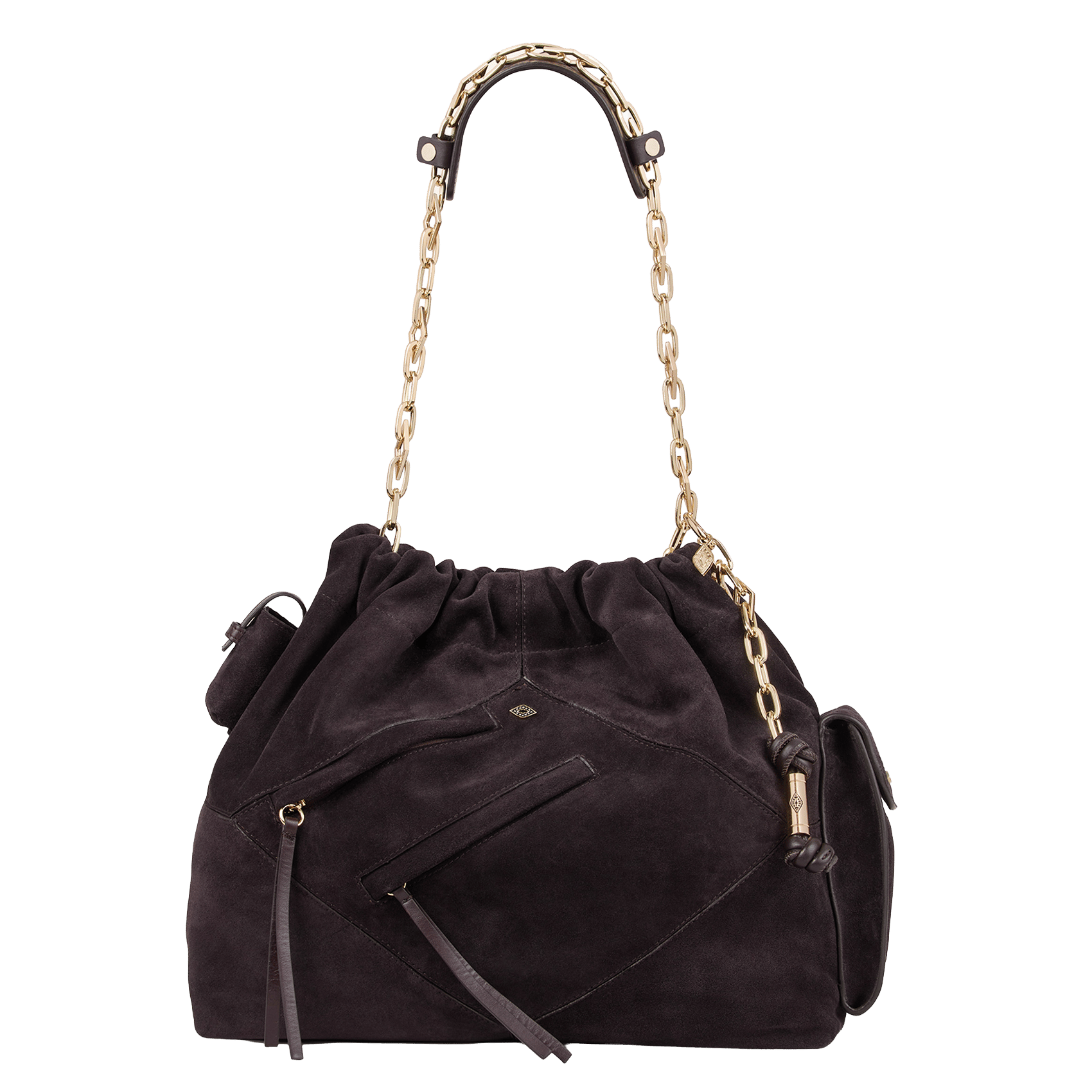 Leren schoudertas June tote BA&SH Paars