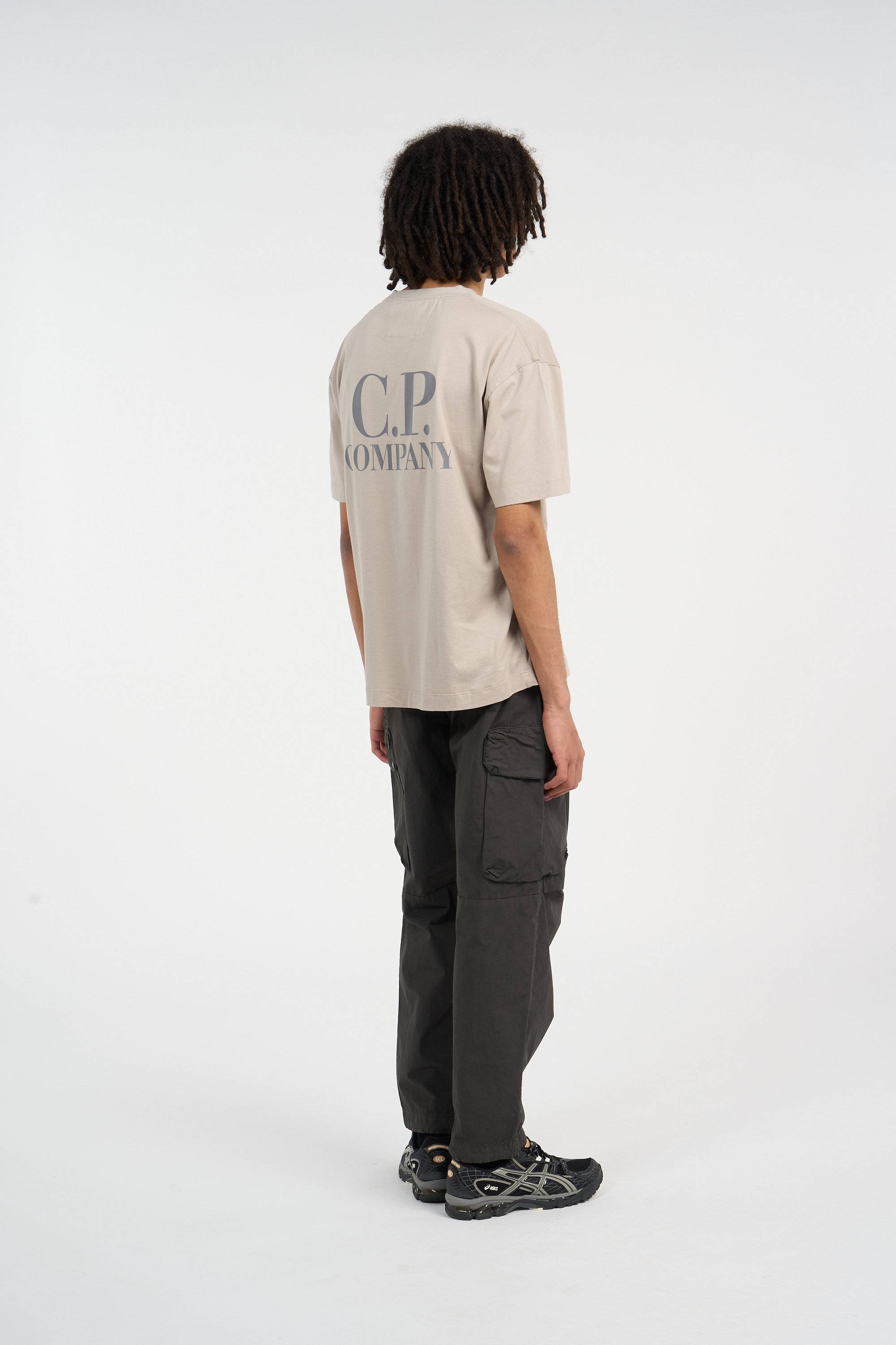 T-shirt 30/1 jersey short sleeve logo t-shirt CP COMPANY Beige