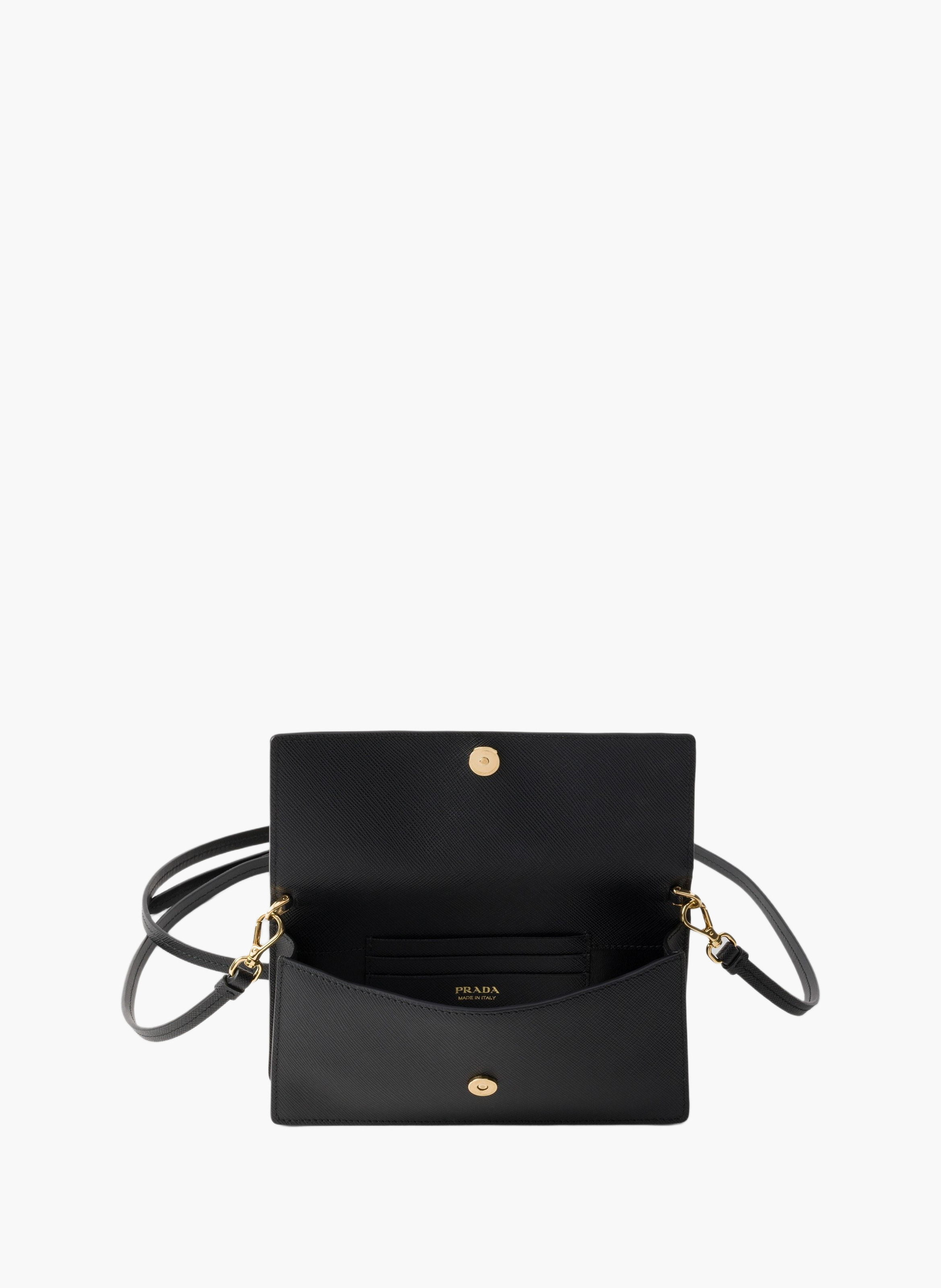Mini sac en cuir saffiano PRADA Noir