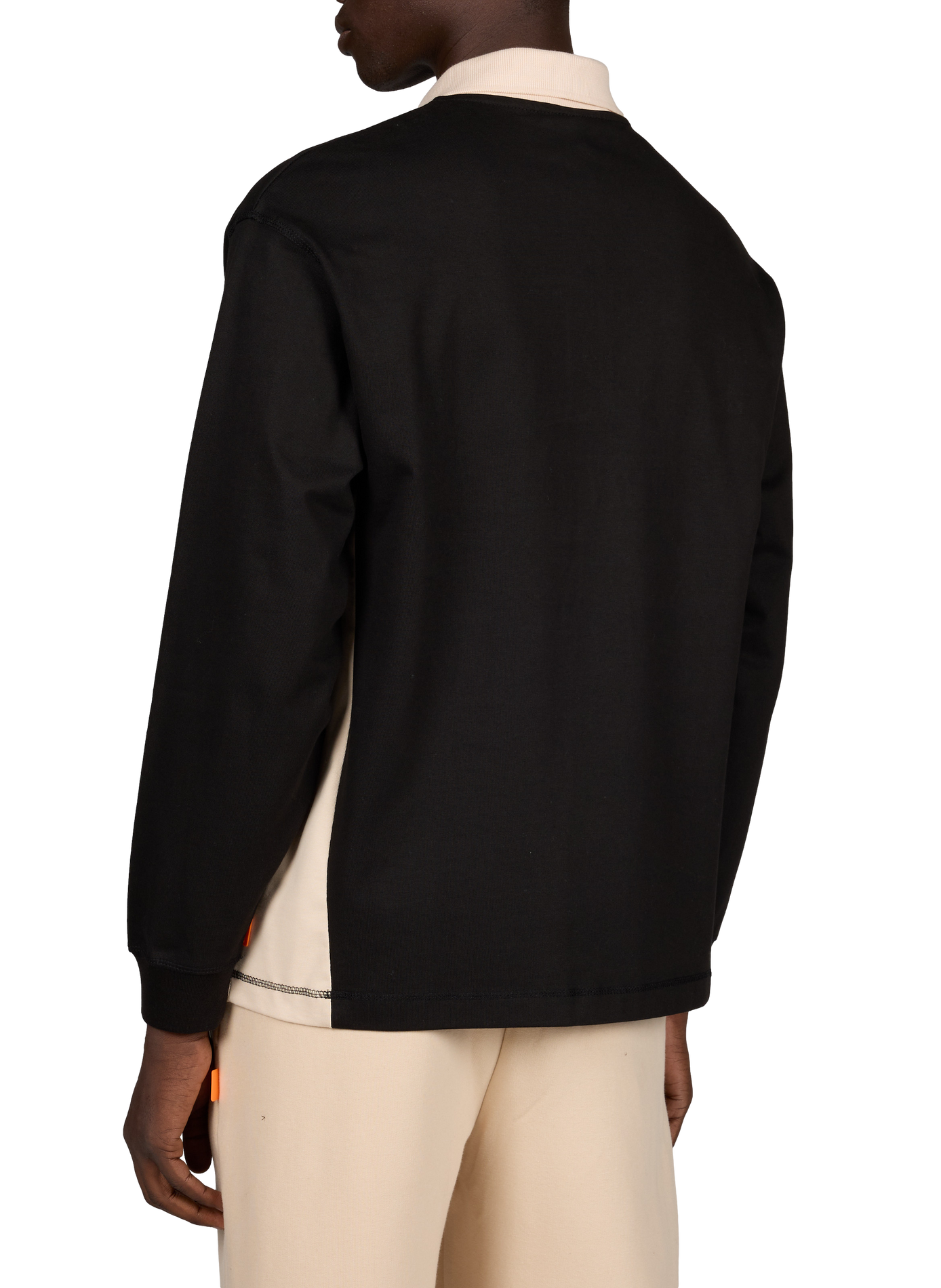 Long-sleeved printed polo shirt GERTRUDE Black