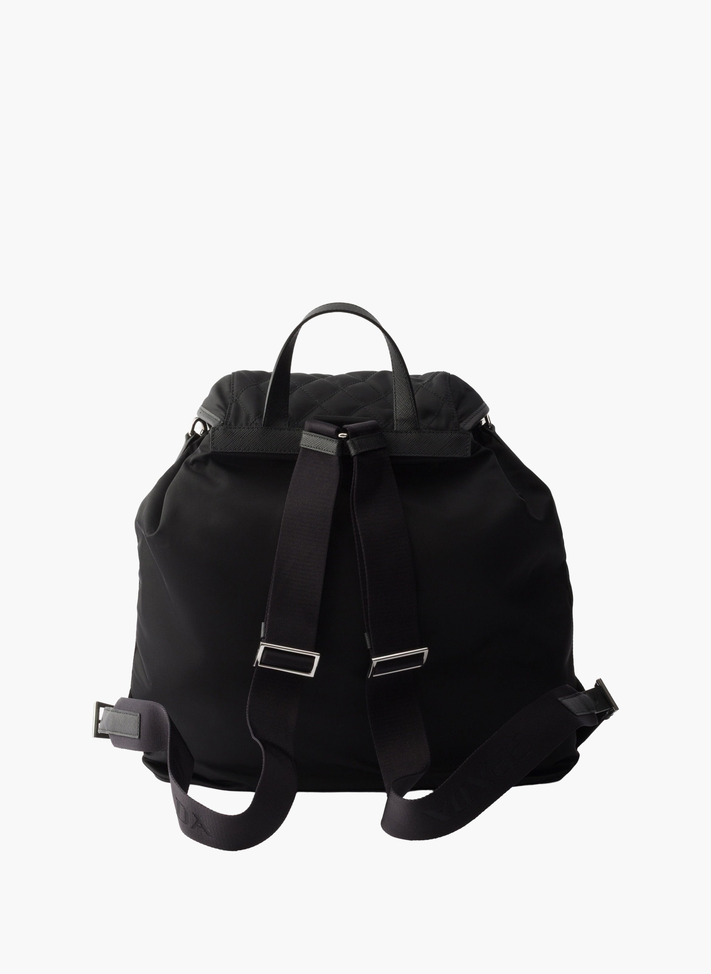 Sac à dos en re-nylon et cuir PRADA Noir