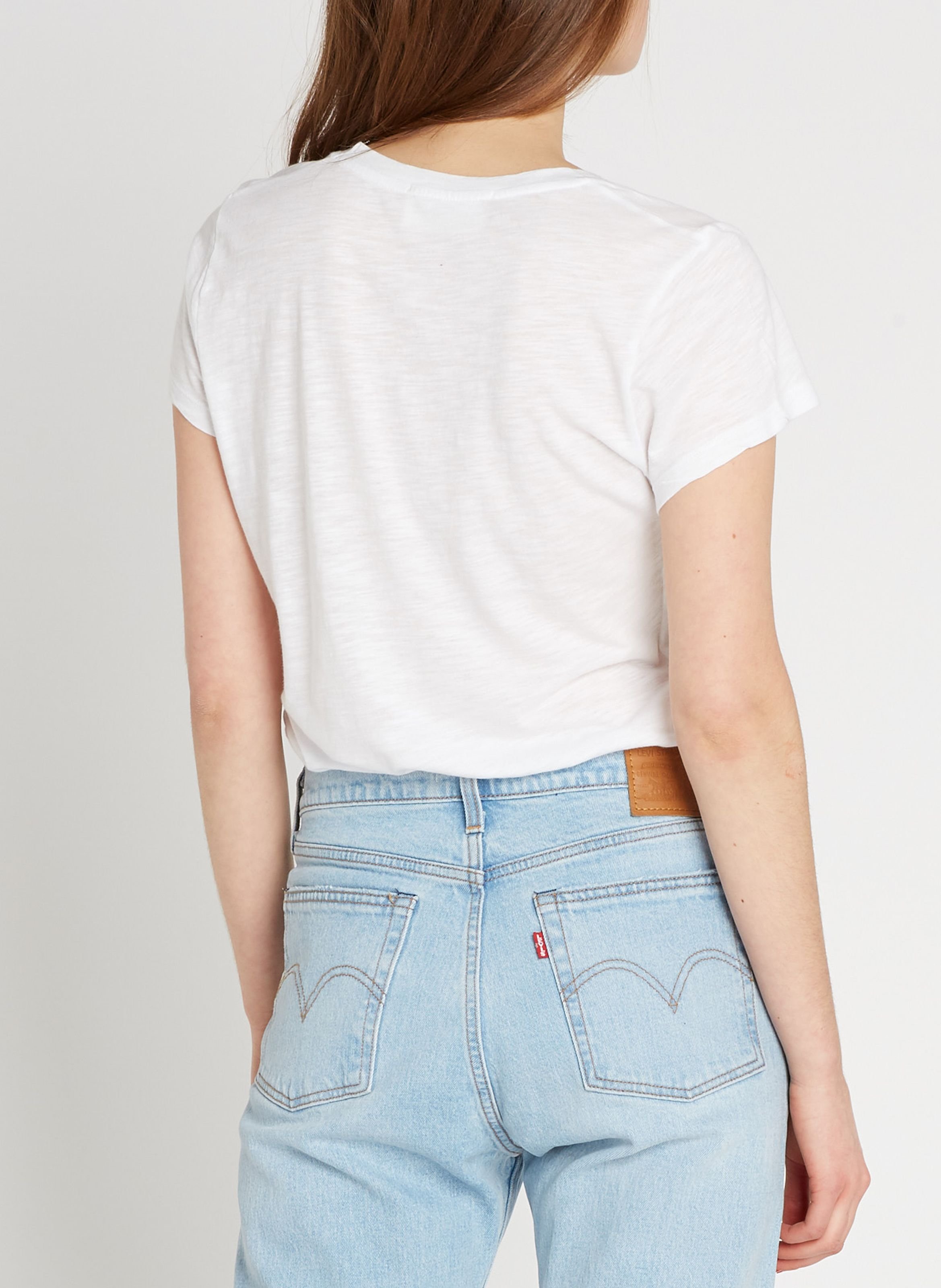 Tee-shirt col rond en coton mélangé jacksonville AMERICAN VINTAGE Blanc