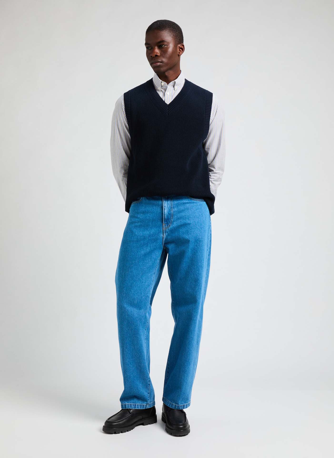 Pull sans manches AU PRINTEMPS PARIS Bleu