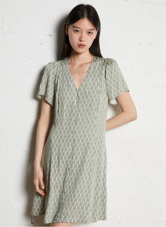 Robe courte imprimée Vert by IKKS IKKS Robe courte imprimée Vert