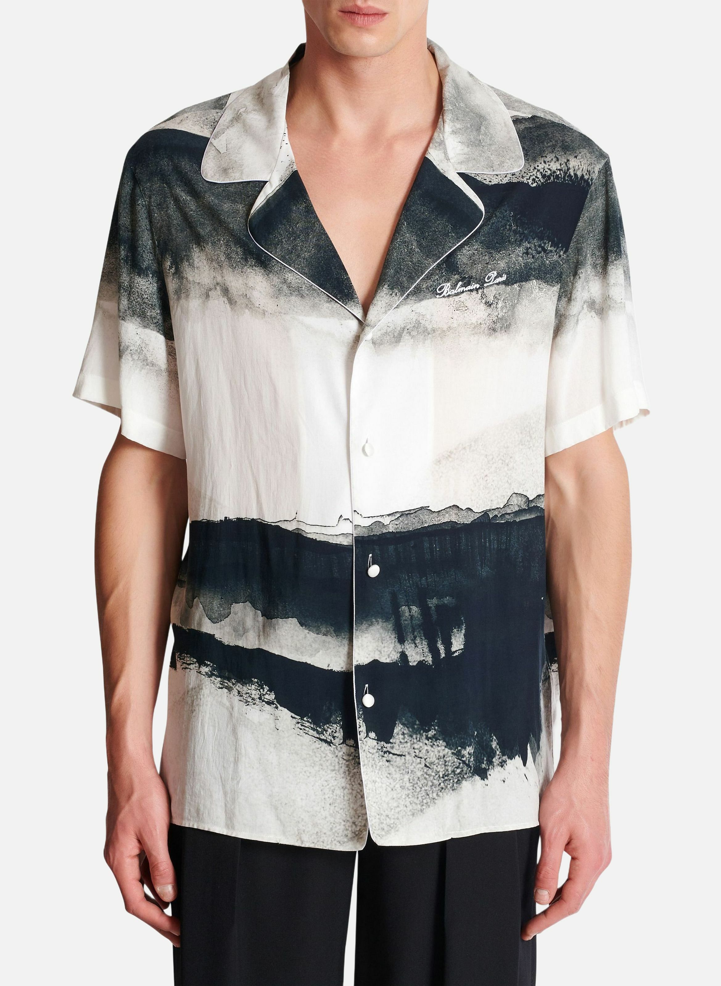 Chemise pyjama imprimée motif moon BALMAIN Blanc