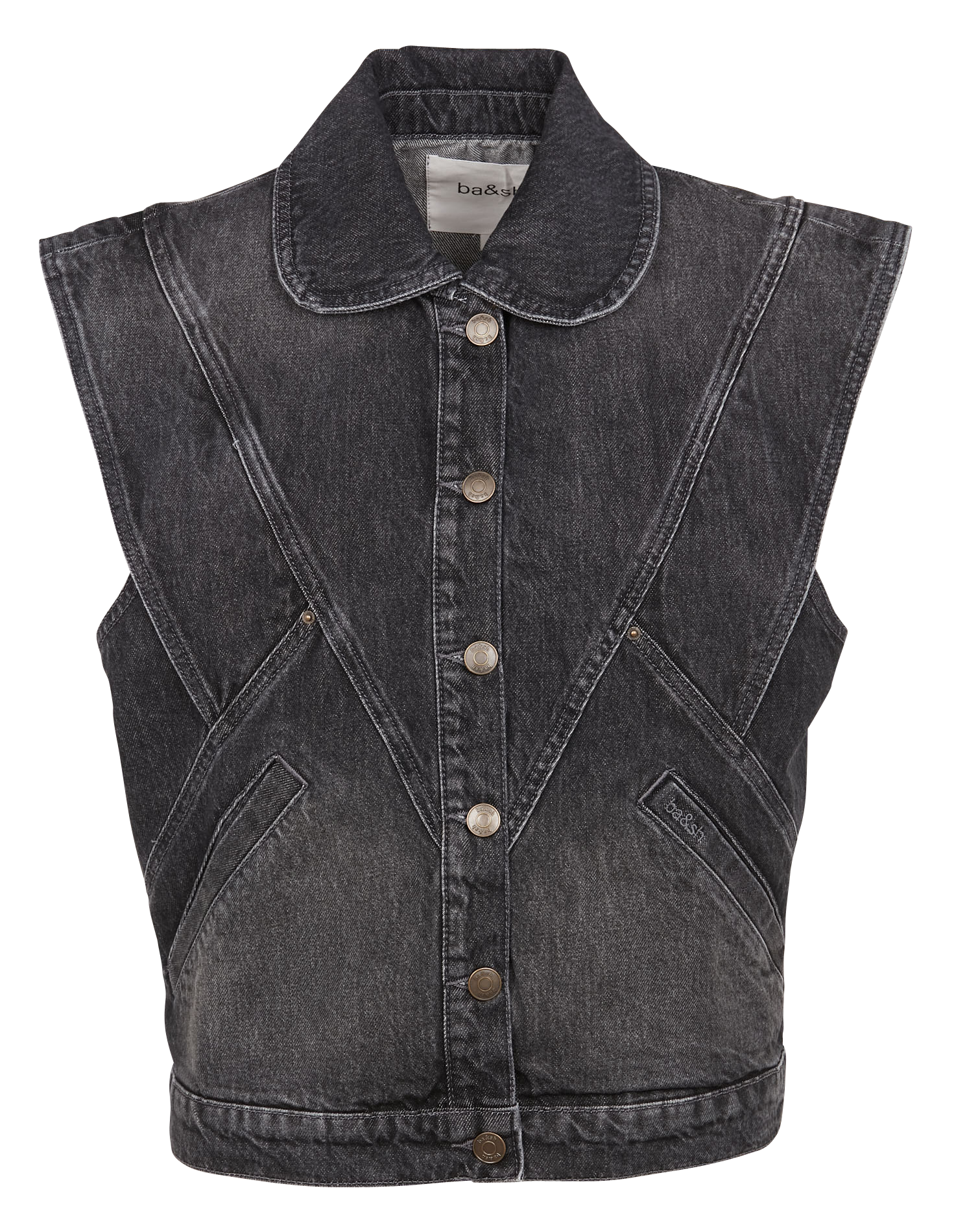 Veste en jean sans manches max BA&SH Noir