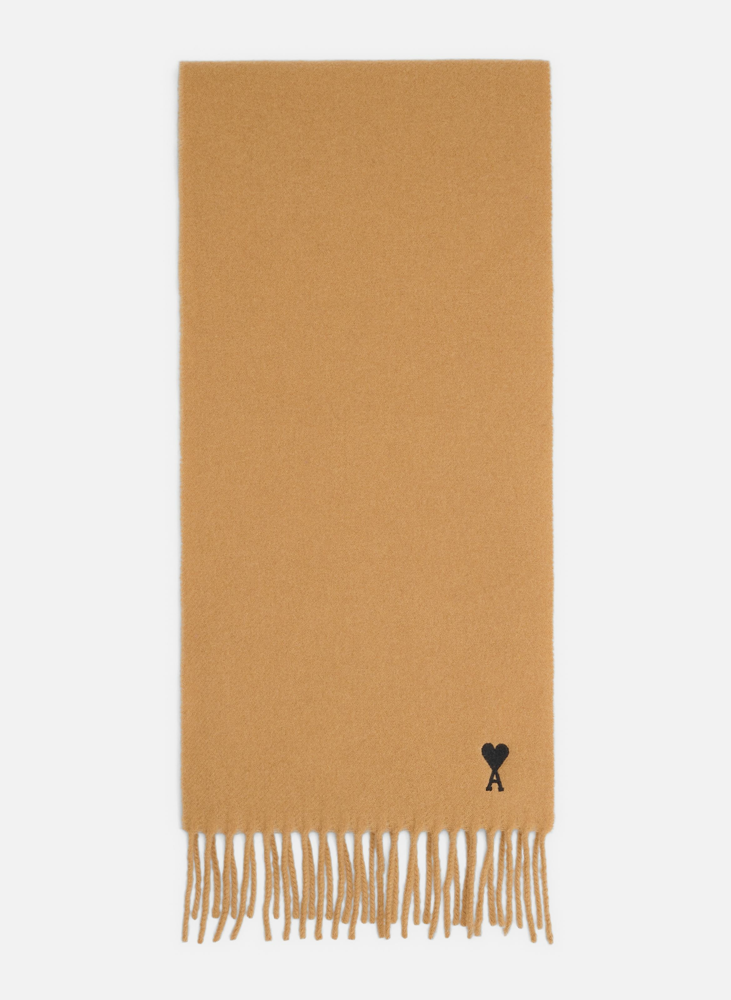 Echarpe ami de coeur en laine unisexe AMI PARIS Marron