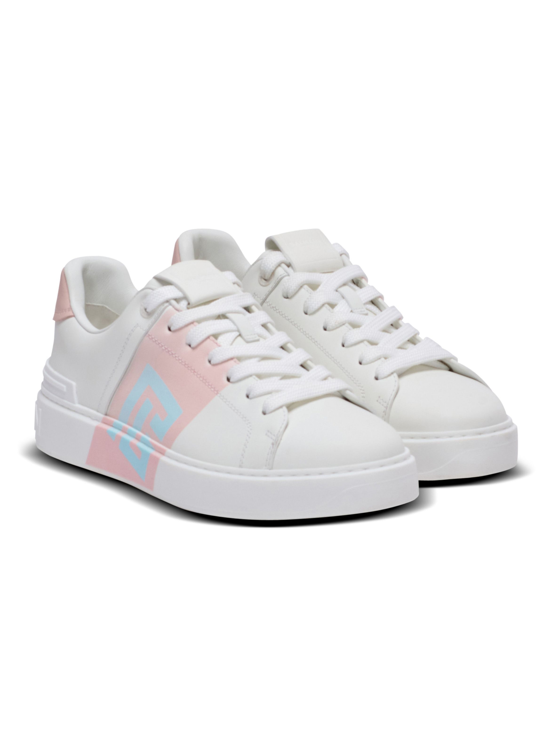 Baskets b-court en cuir de veau BALMAIN Blanc