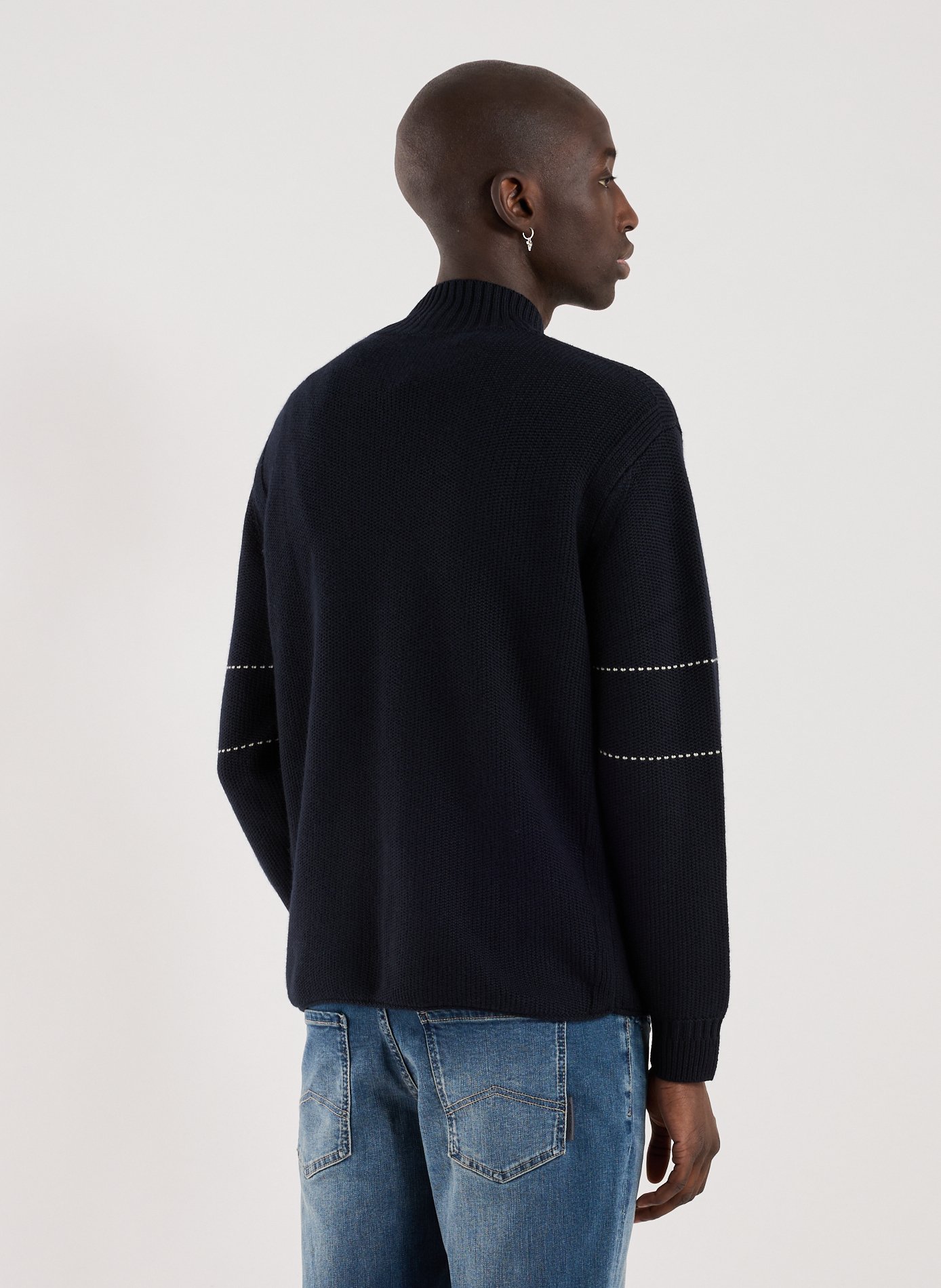 High-neck wool blend sweater EMPORIO ARMANI Blue