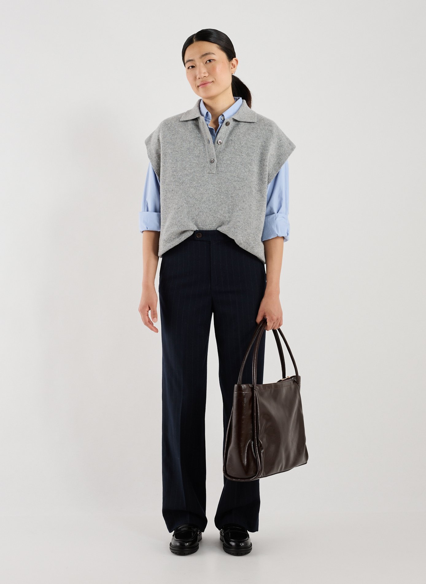 Gilet sans manches en laine mélangée BELLEROSE Gris