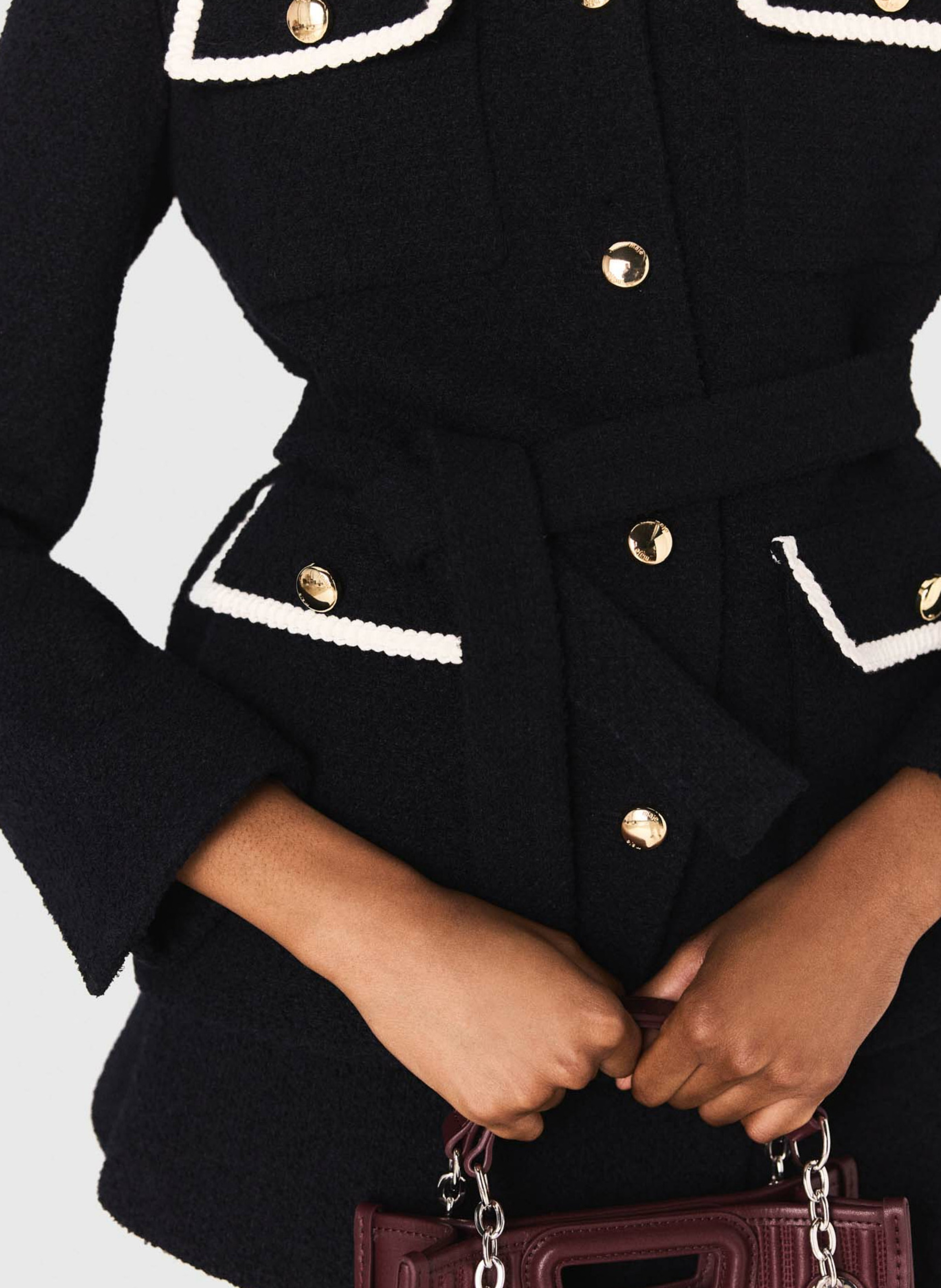 Veste col rond MAJE Bleu