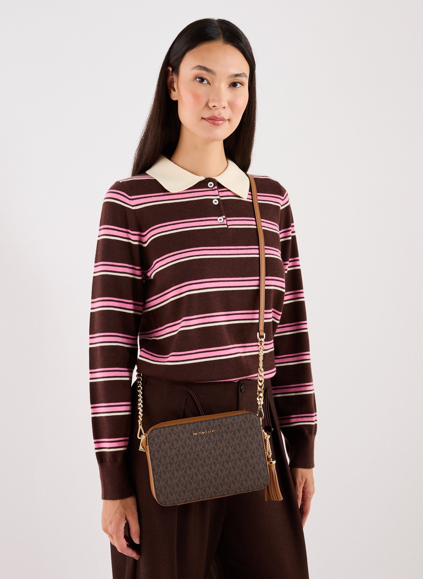 Sac à main imprimé Jet Set MICHAEL KORS Marron