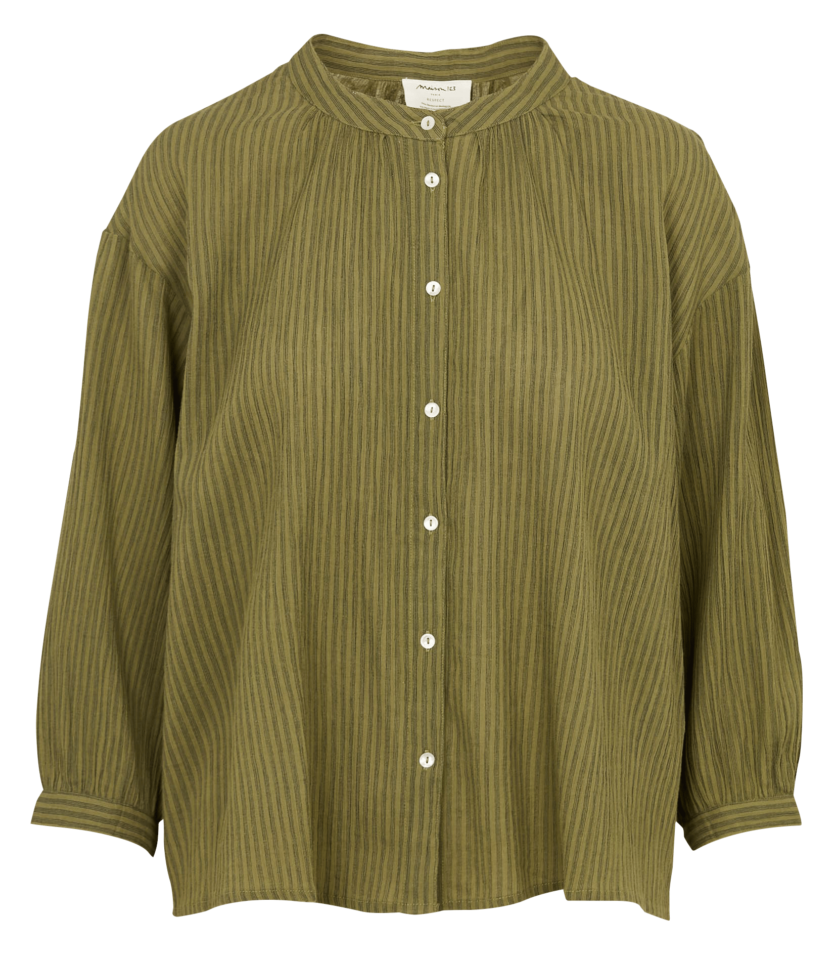 Chemise ample col mao en coton sigrid MAISON 123 Kaki