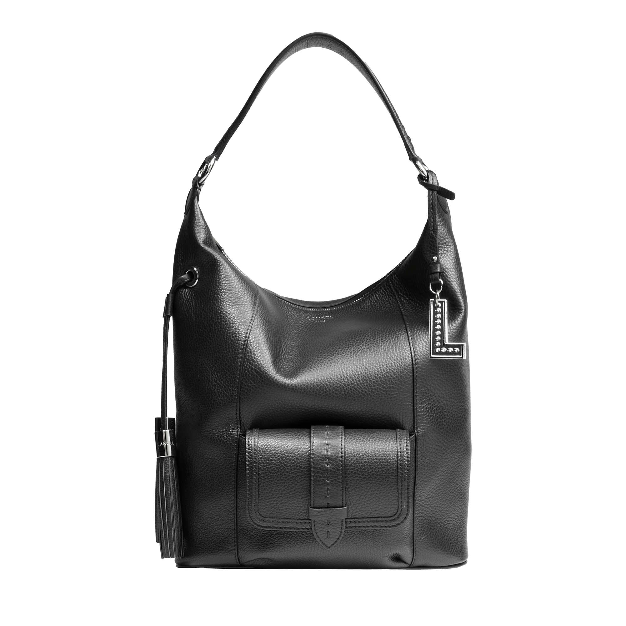 Sac hobo zippé m premier flirt de lancel en cuir LANCEL Noir