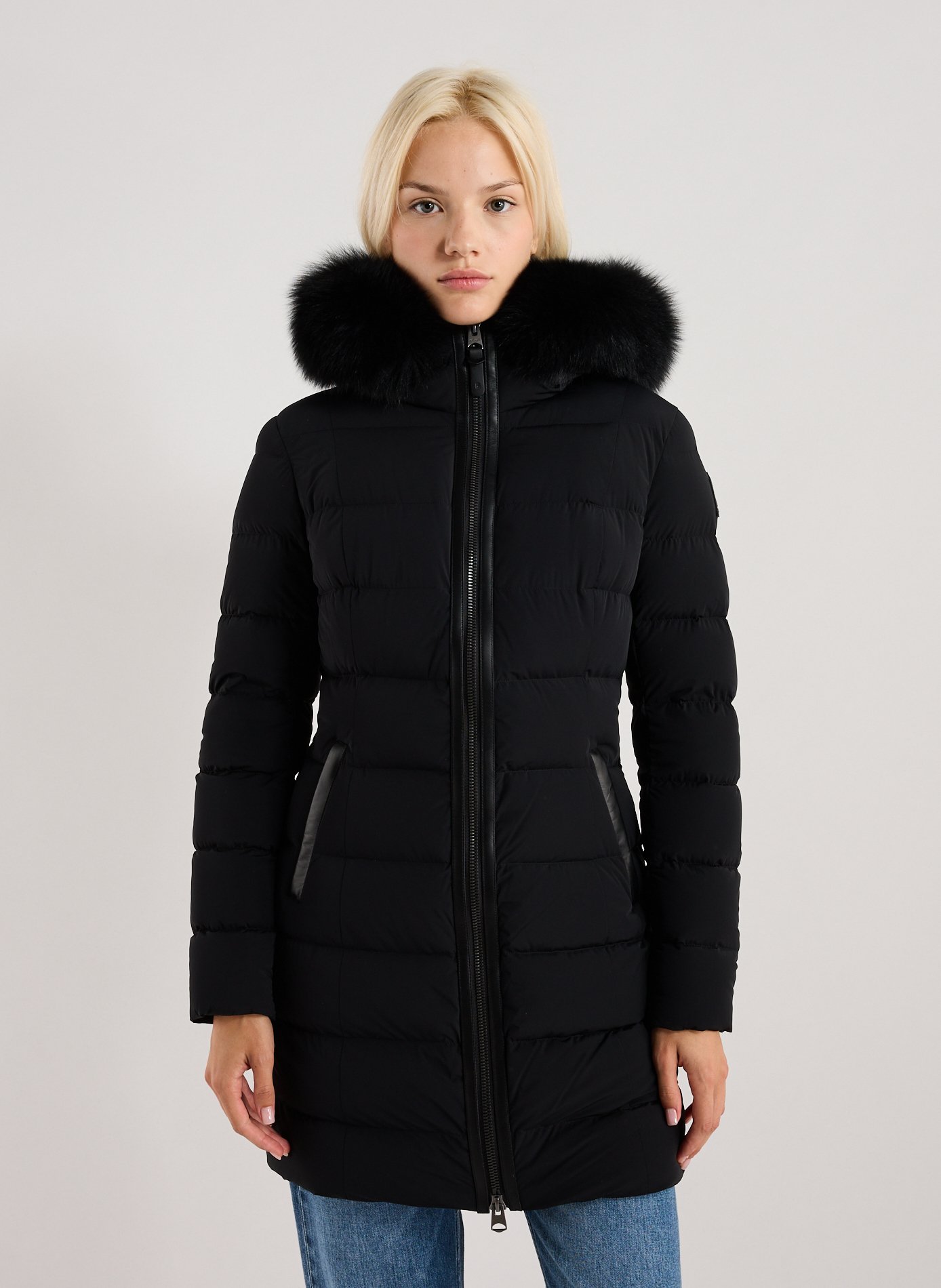 MACKAGE Long hooded coat Black