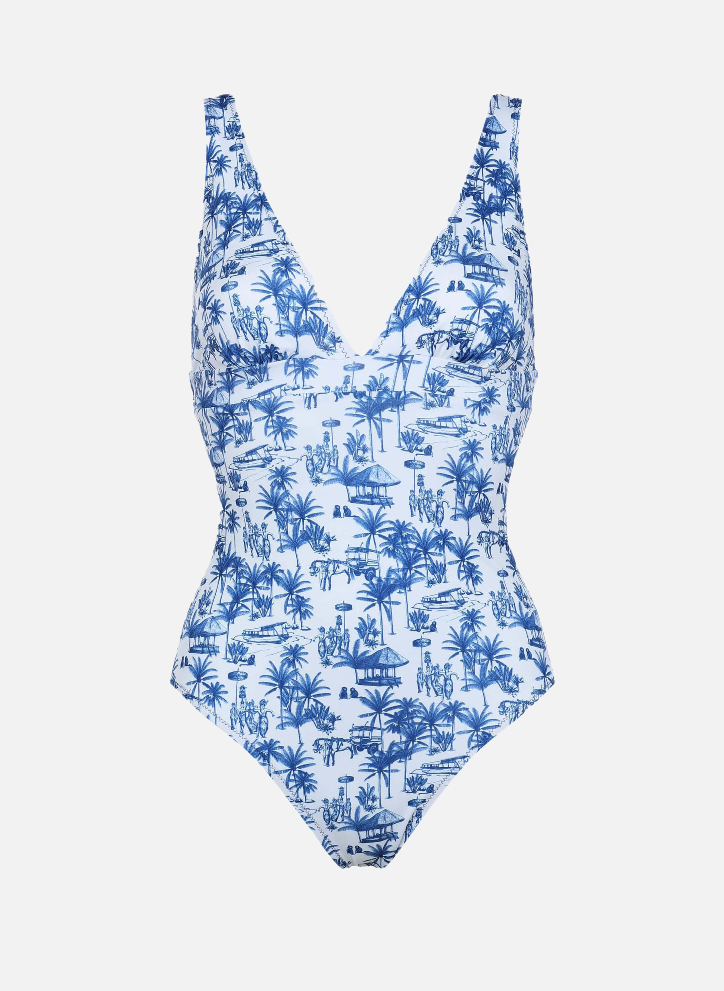 Maillot de bain une pièce   toile balinaise GILI'S Bleu