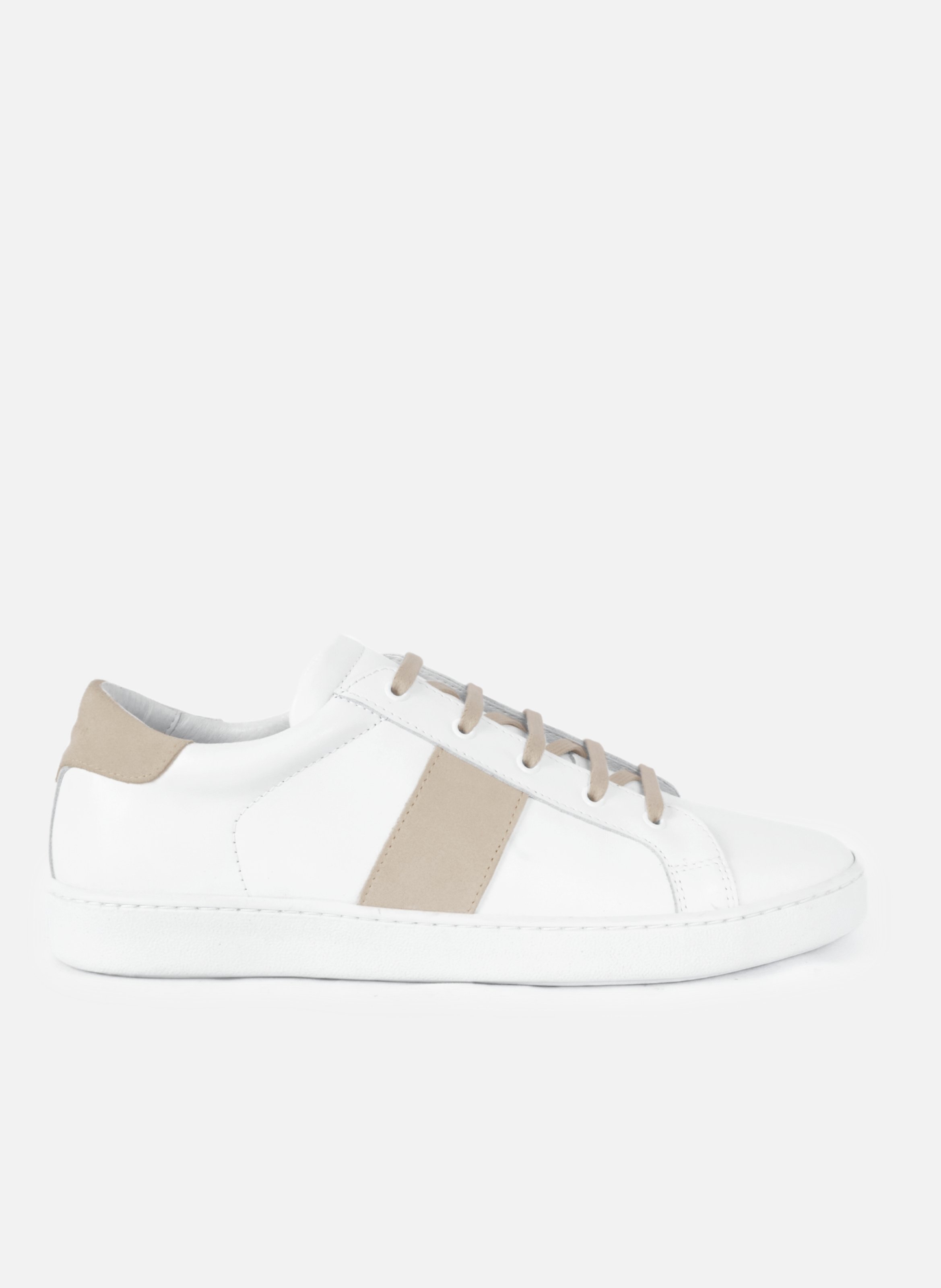 Tennis lacet arthur cuir lisse JULES & JENN Marron