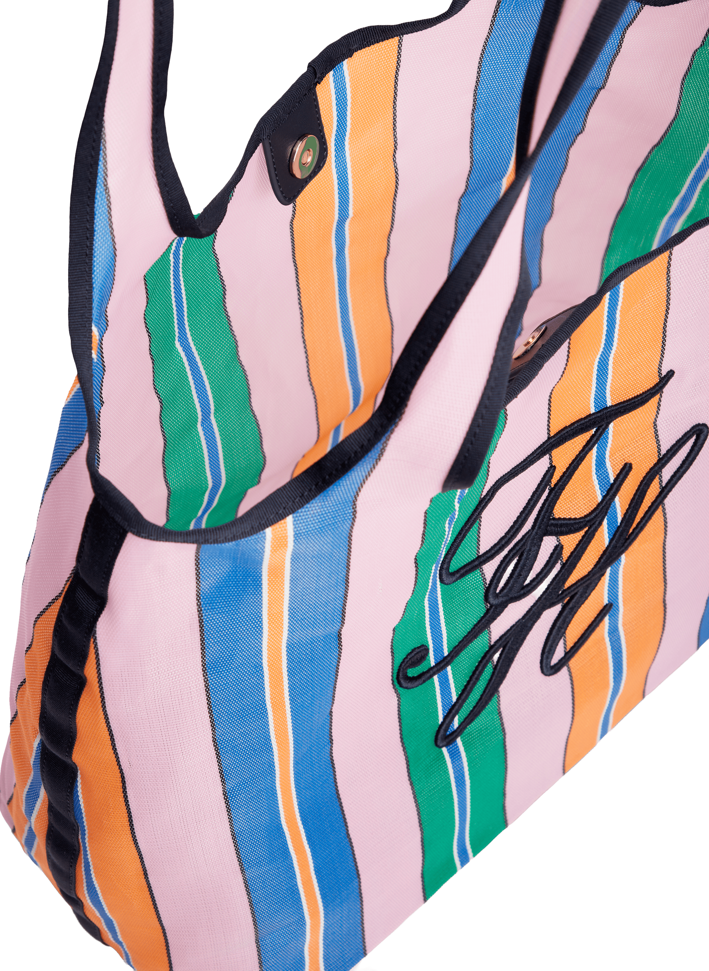 Sac cabas rayé à logo brodé TOMMY HILFIGER Rose