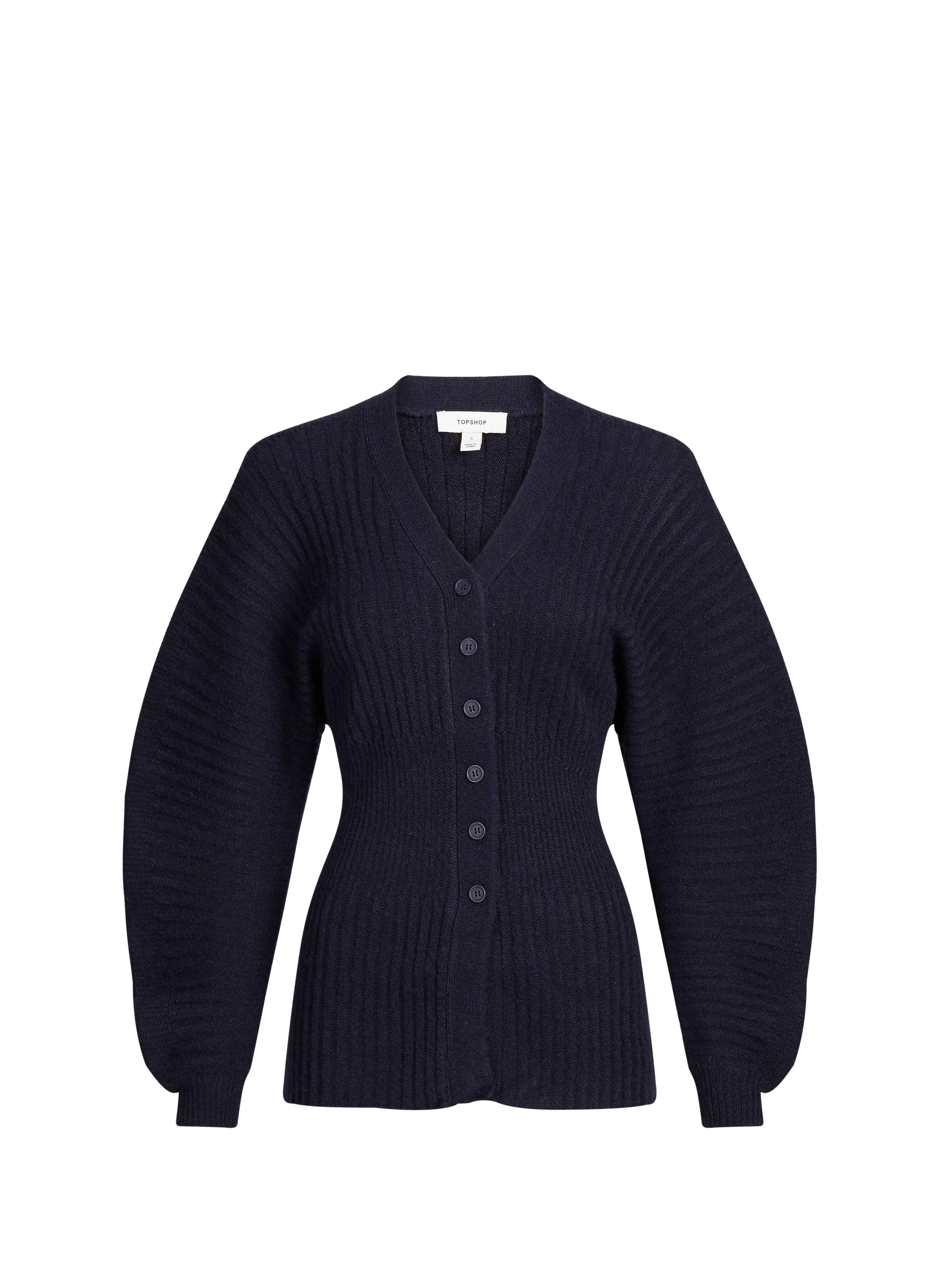 Ribbed cardigan TOPSHOP Blue