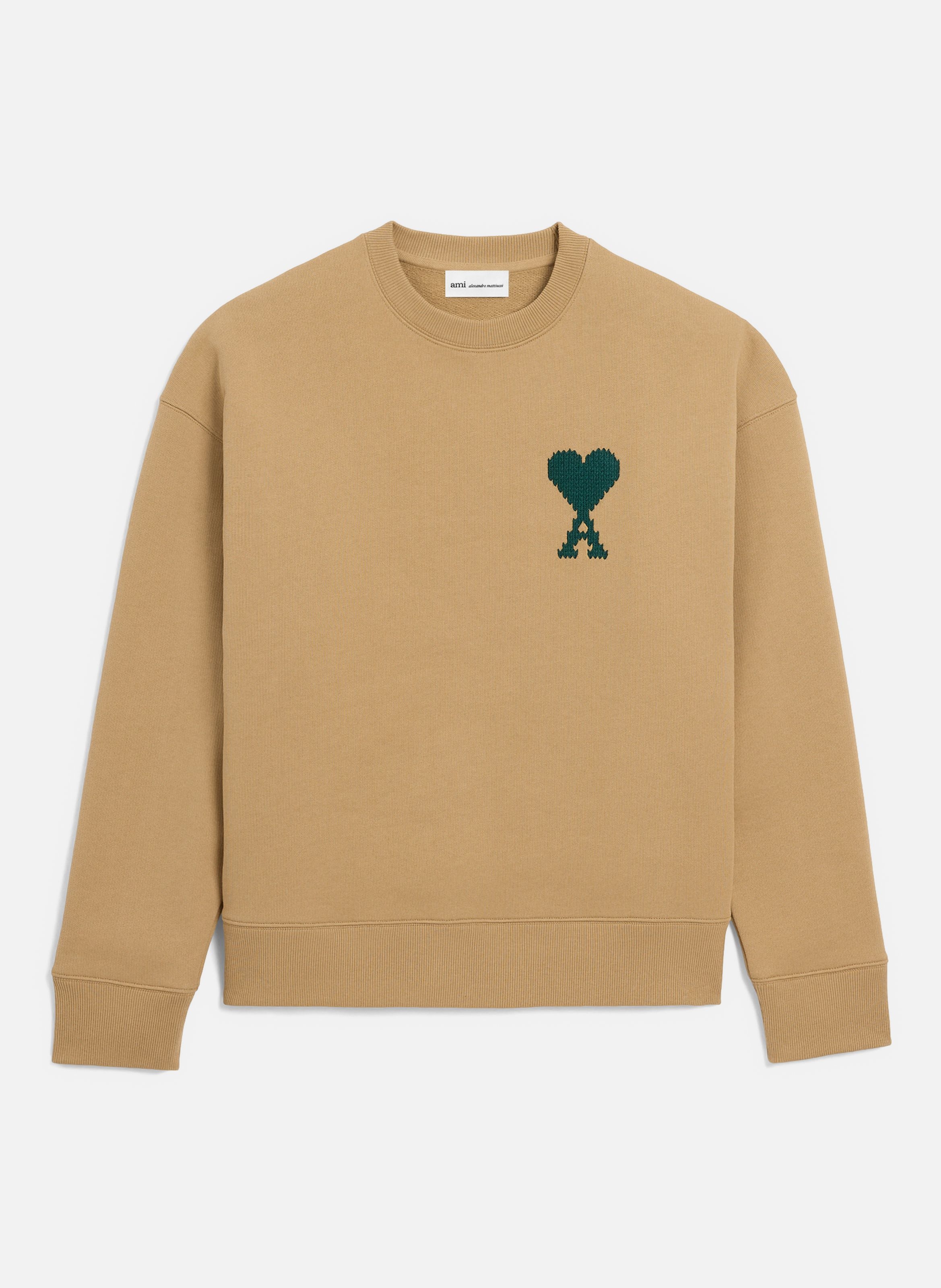 Sweatshirt broderie ami de coeur unisexe en coton AMI PARIS Beige