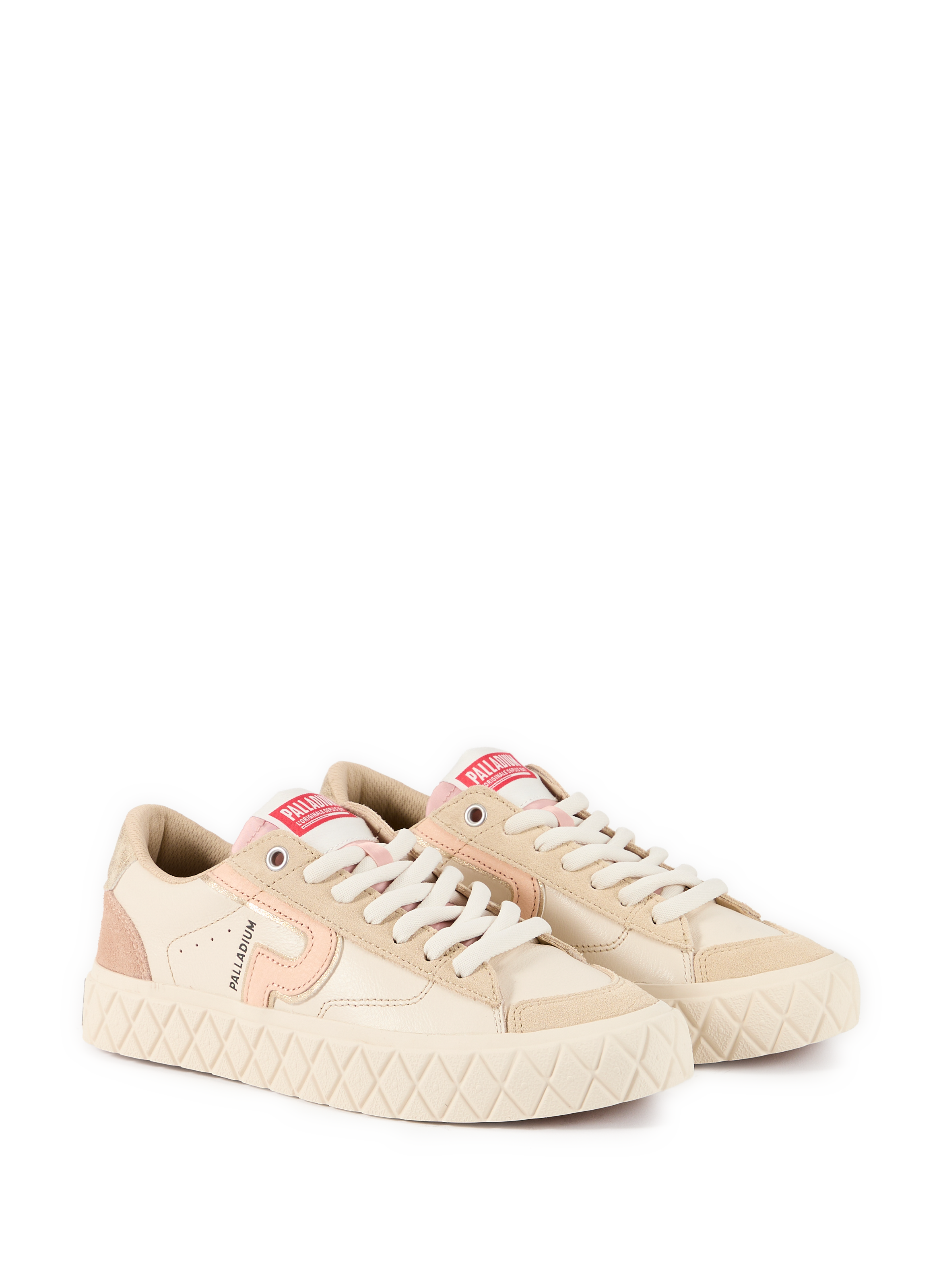 Baskets bi-matière compensées en cuir mélangé PALLADIUM Multicolore