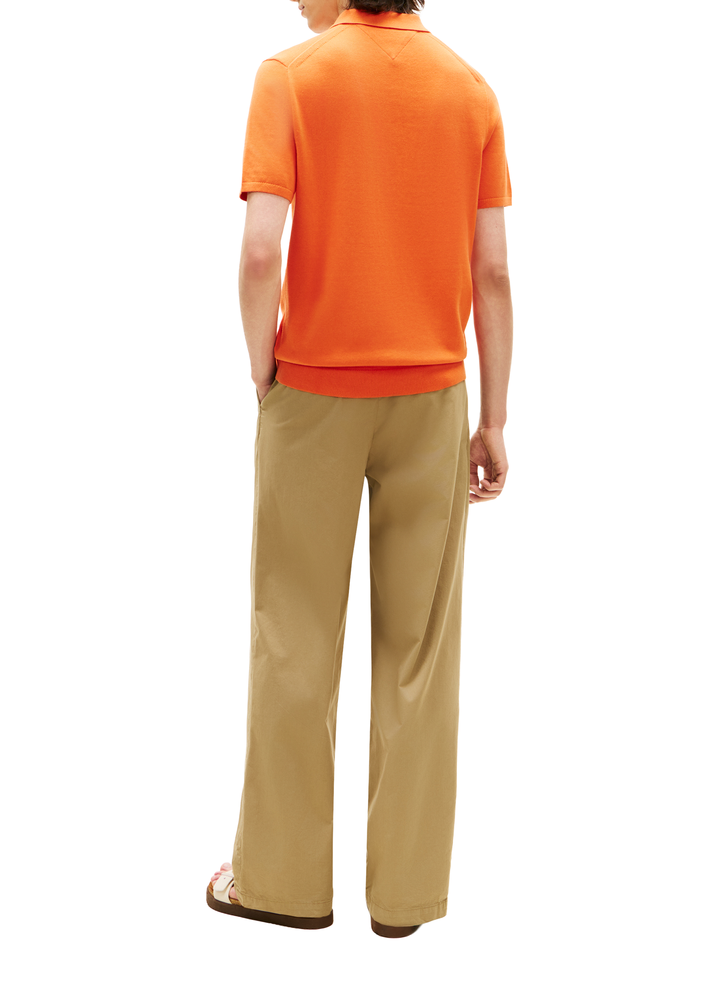 Polo rayé en coton TOMMY HILFIGER Orange