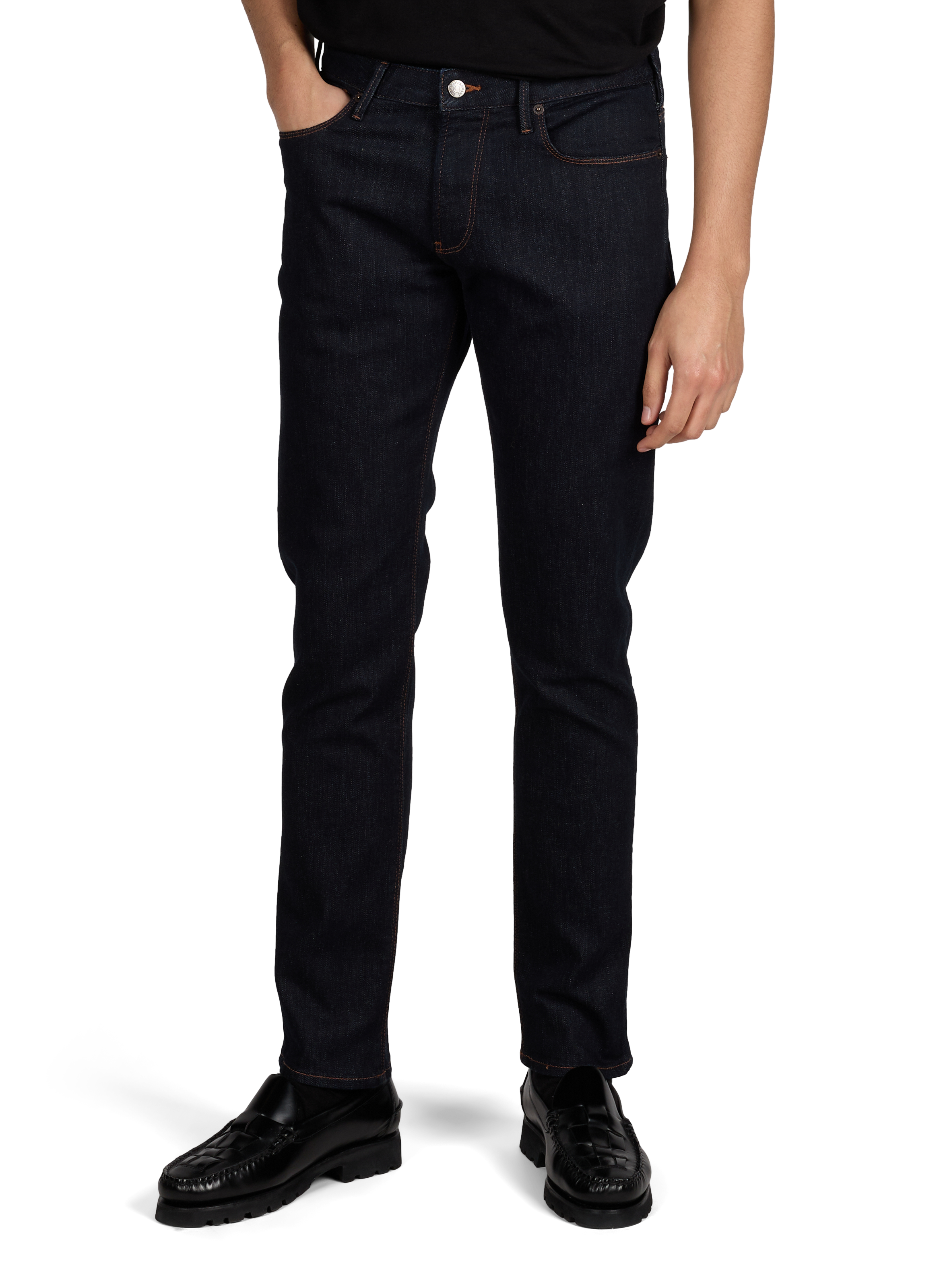 Five-pocket cotton blend jeans EMPORIO ARMANI Blue