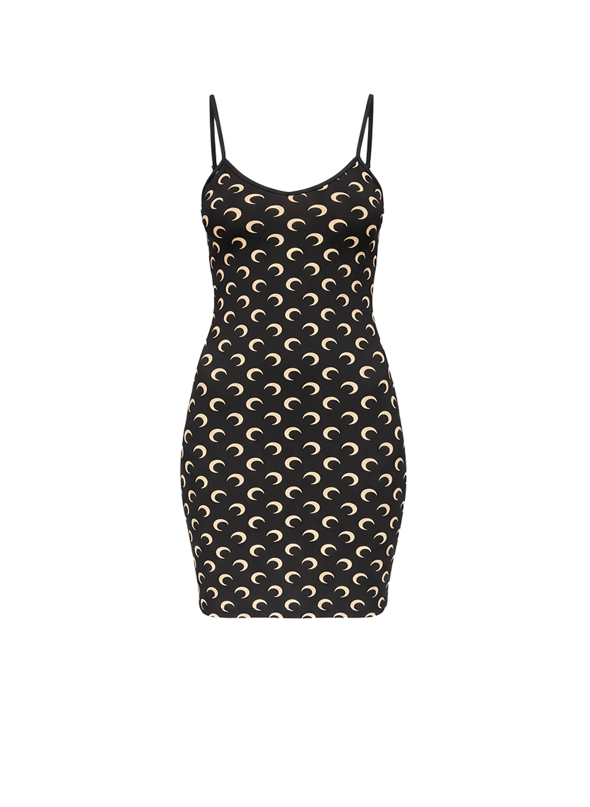 Moon printed jersey straps mini dress MARINE SERRE Beige