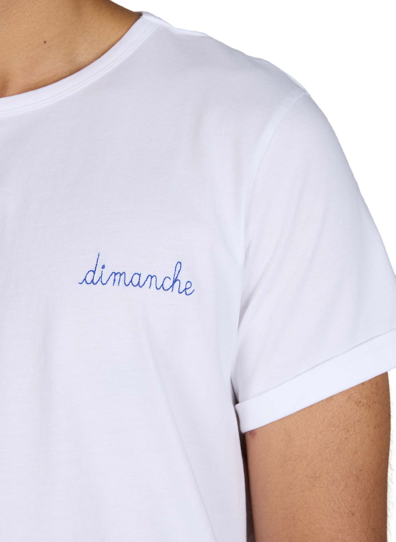 Embroidered Sunday Organic Cotton T-shirt MAISON LABICHE White