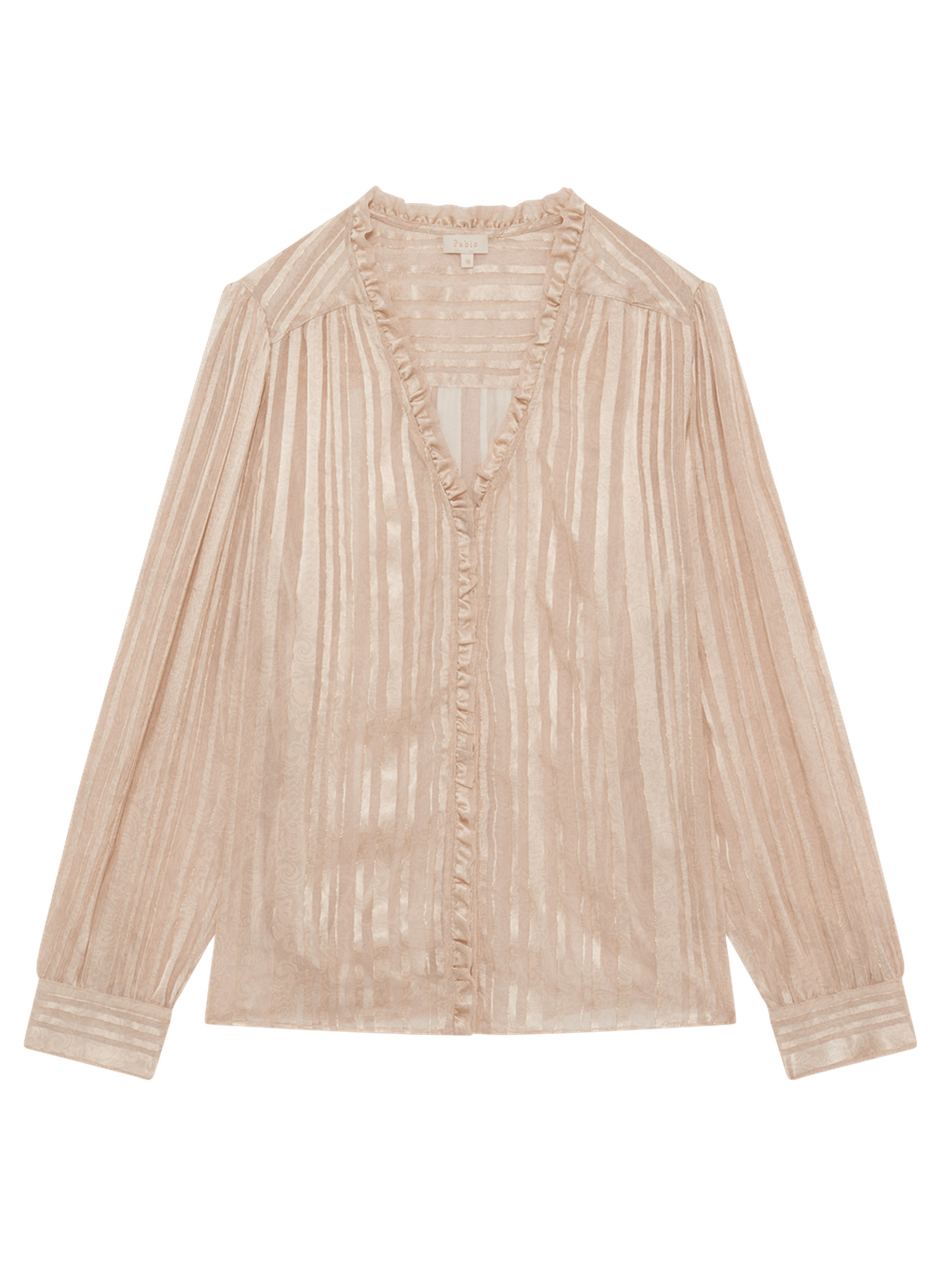 Chemise fluide à rayures et lurex - camila PABLO Beige